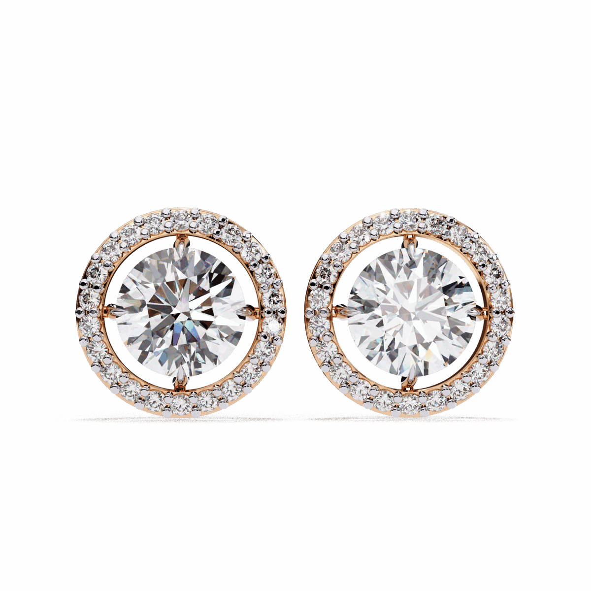 0.9 Carat Modern Round Duo Hoop Earrings in Moissanite | House of Estara
