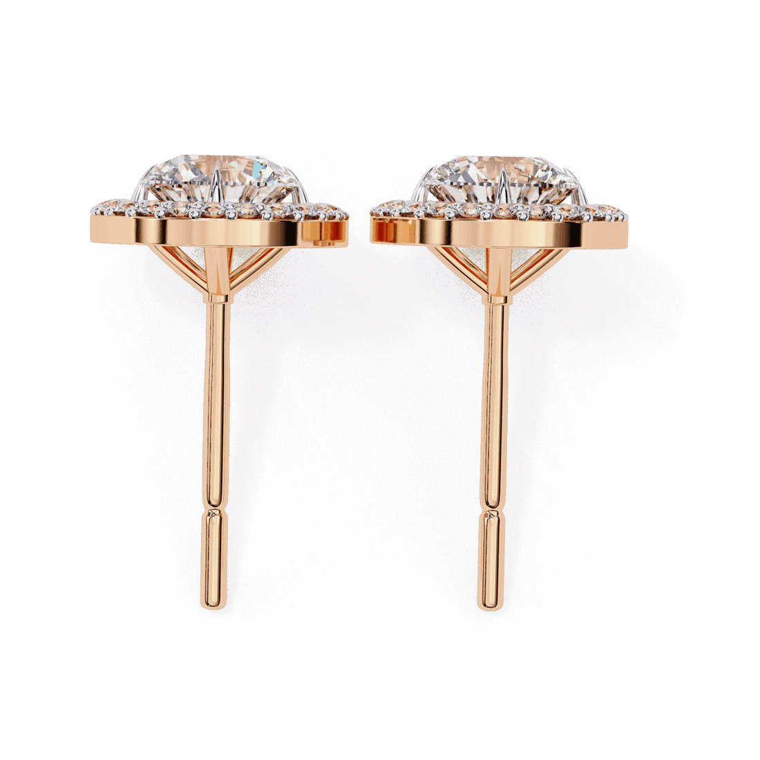 0.9 Carat Modern Round Duo Hoop Earrings in Moissanite | House of Estara