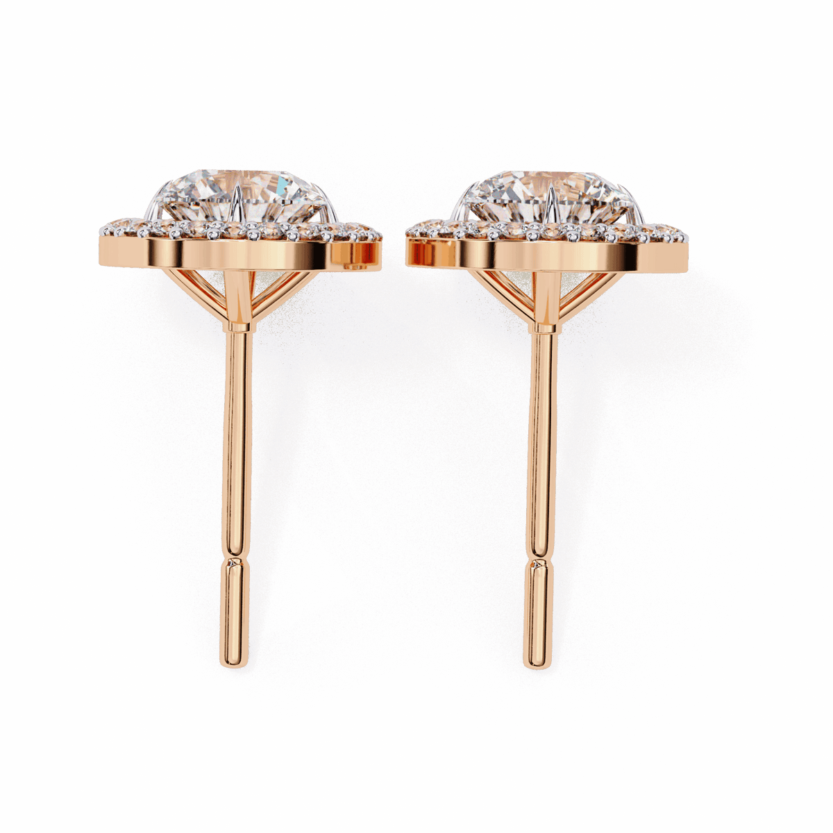 0.9 Carat Modern Round Duo Hoop Earrings in Moissanite | House of Estara