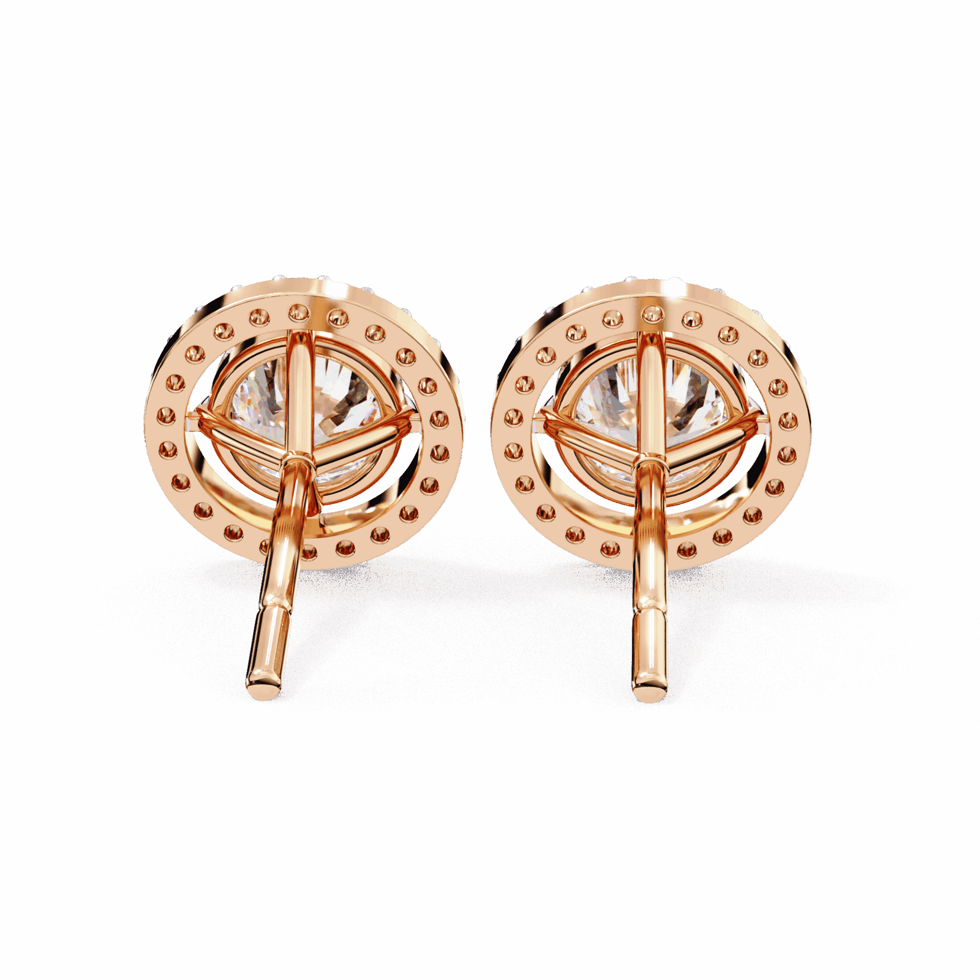 0.9 Carat Modern Round Duo Hoop Earrings in Moissanite | House of Estara