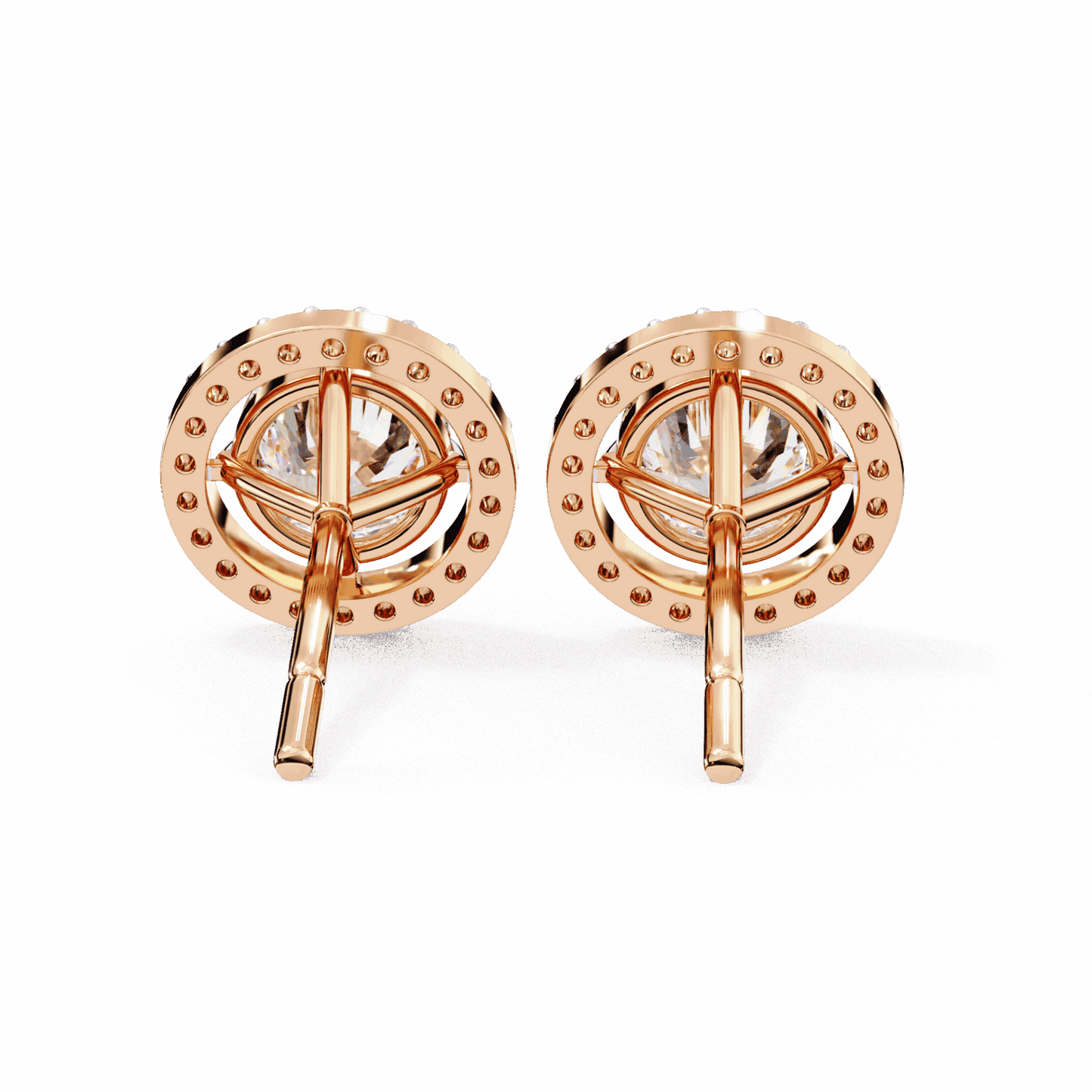 0.9 Carat Modern Round Duo Hoop Earrings in Moissanite | House of Estara