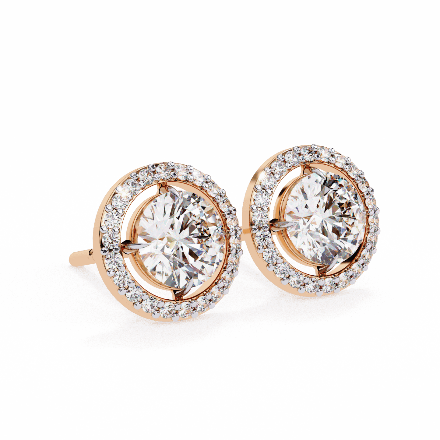 0.9 Carat Modern Round Duo Hoop Earrings in Moissanite | House of Estara