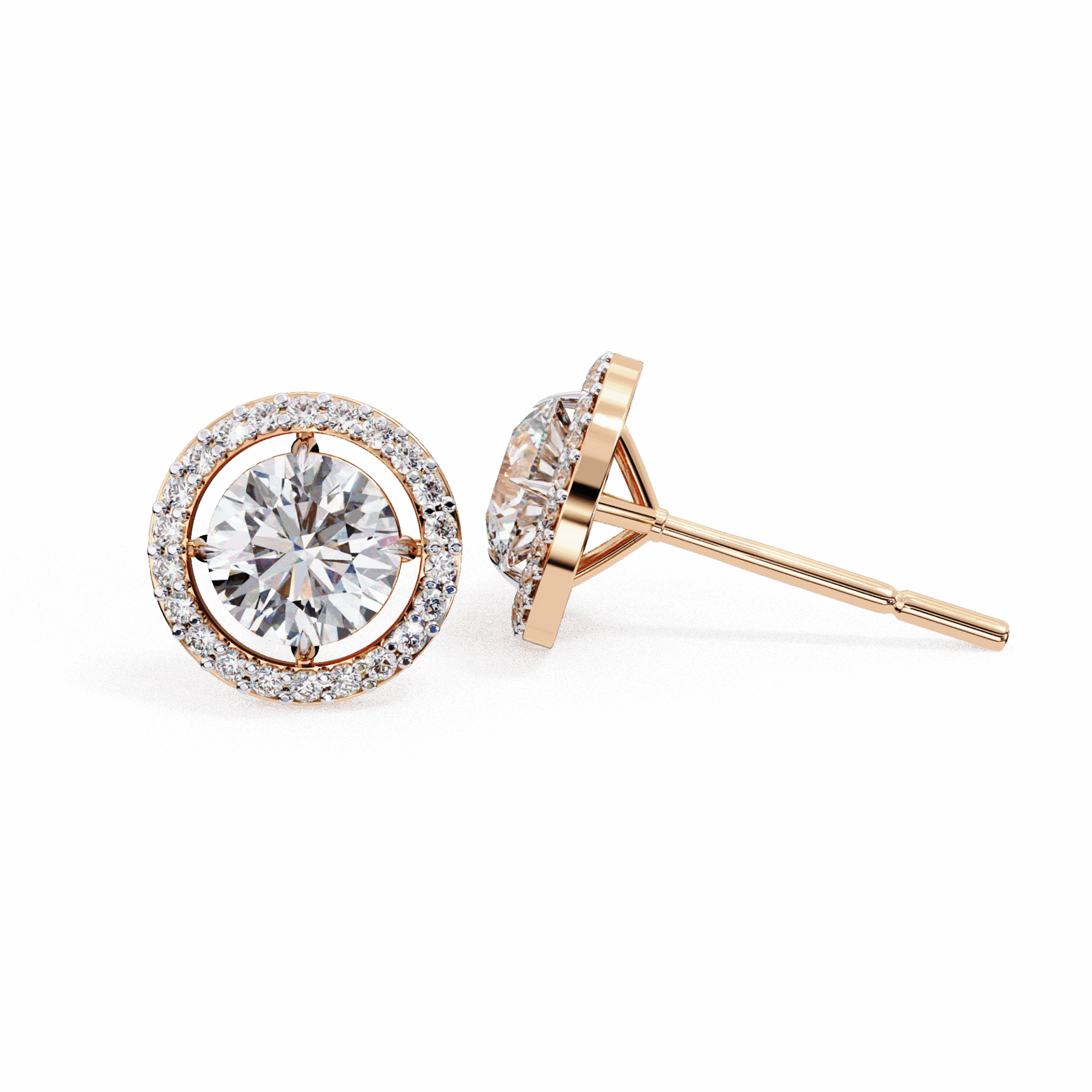 0.9 Carat Modern Round Duo Hoop Earrings in Moissanite | House of Estara