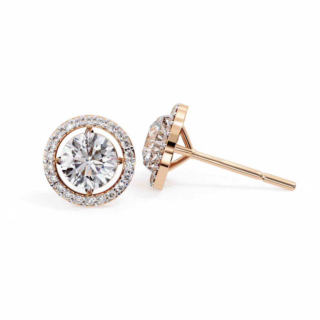 0.9 Carat Modern Round Duo Hoop Earrings in Moissanite | House of Estara