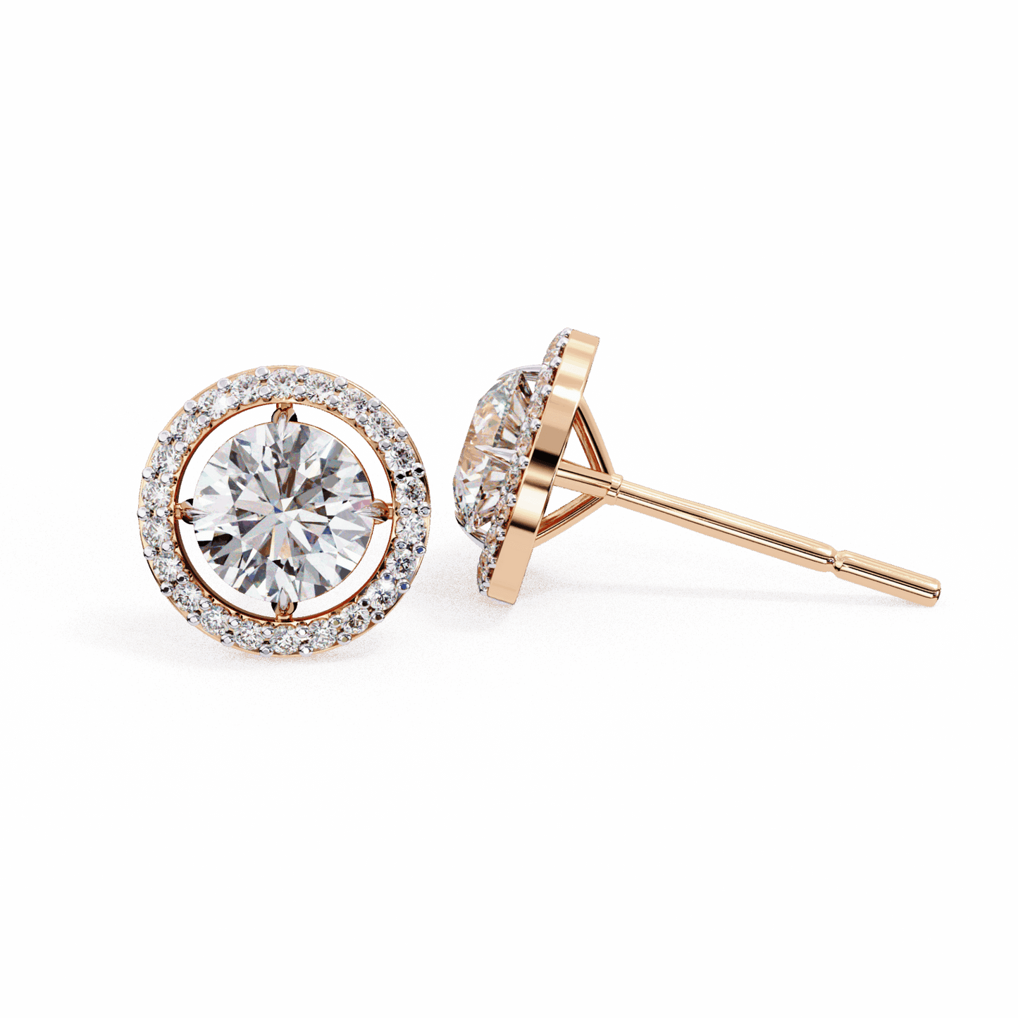 0.9 Carat Modern Round Duo Hoop Earrings in Moissanite | House of Estara