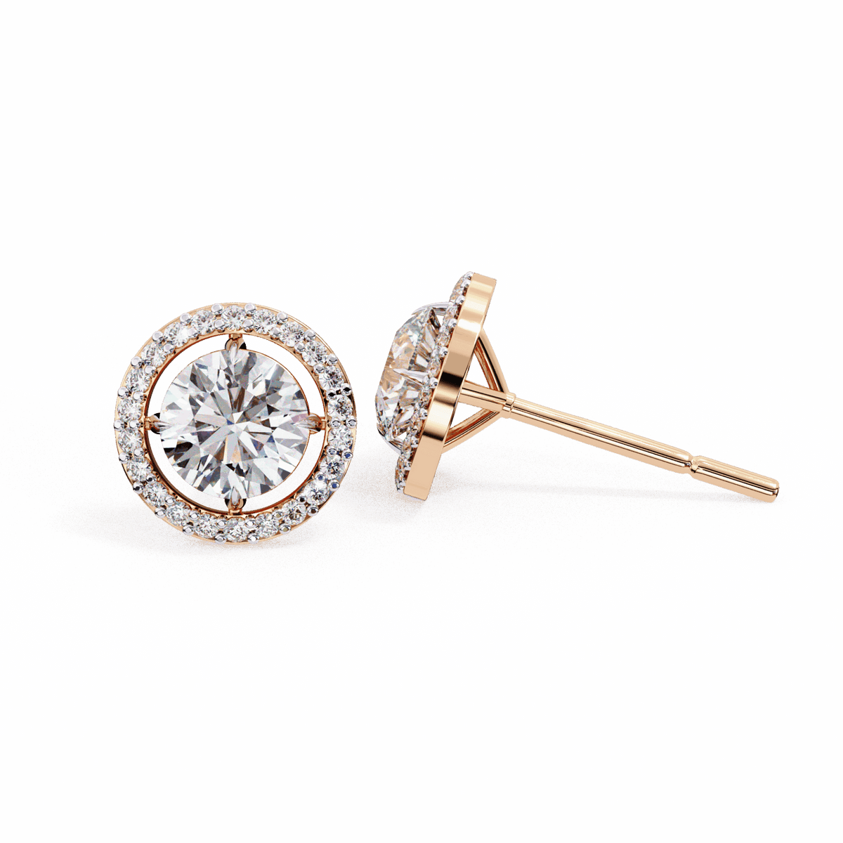 0.9 Carat Modern Round Duo Hoop Earrings in Moissanite | House of Estara