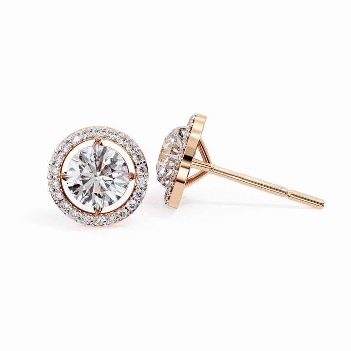 0.9 Carat Modern Round Duo Hoop Earrings in Moissanite | House of Estara