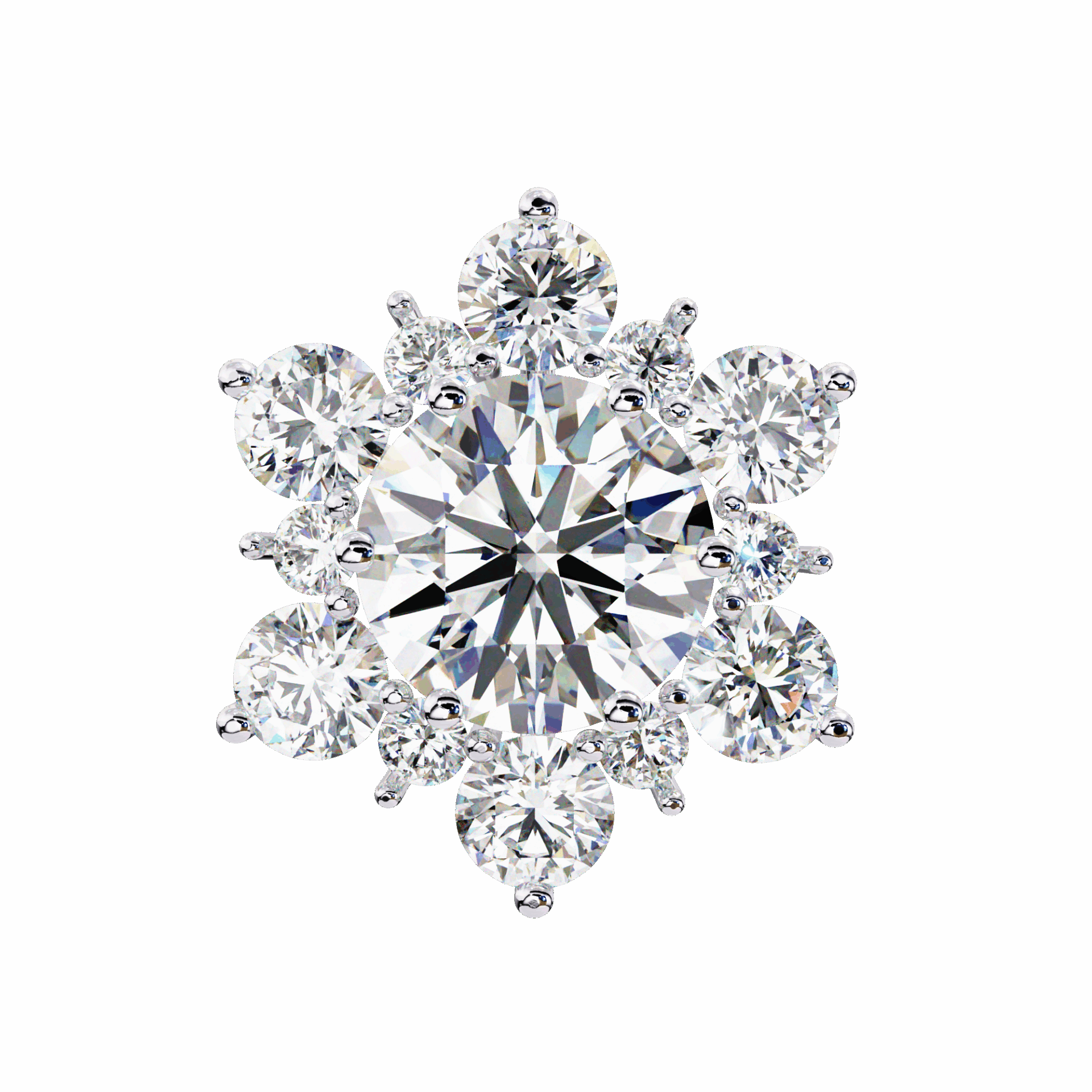1.5 Carat Minimal Round Trio Stud Earrings in Moissanite | House of Estara