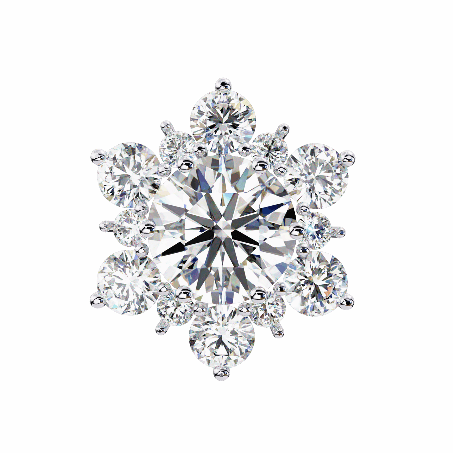 1.5 Carat Minimal Round Trio Stud Earrings in Moissanite | House of Estara