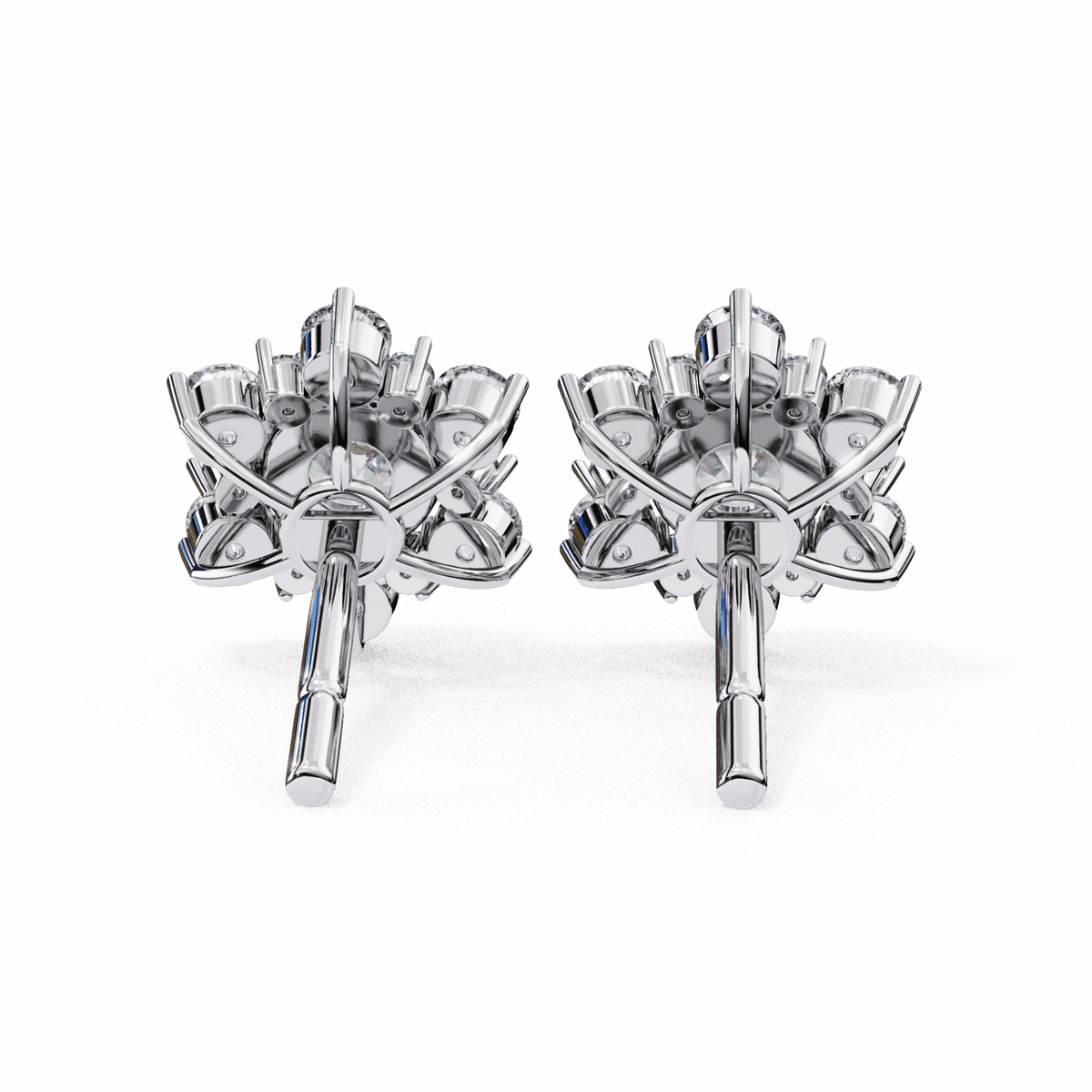 1.5 Carat Minimal Round Trio Stud Earrings in Moissanite | House of Estara