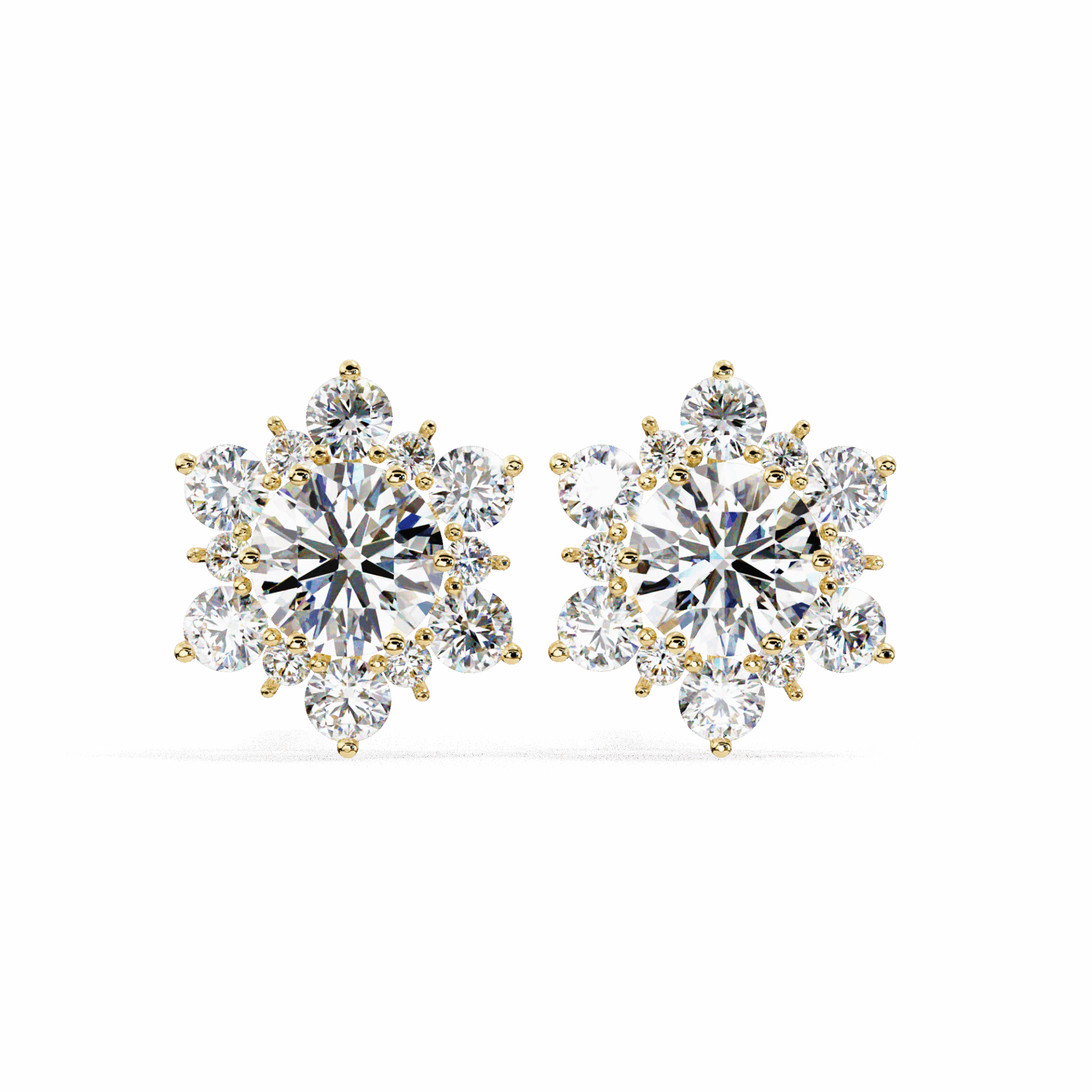 1.5 Carat Minimal Round Trio Stud Earrings in Moissanite | House of Estara