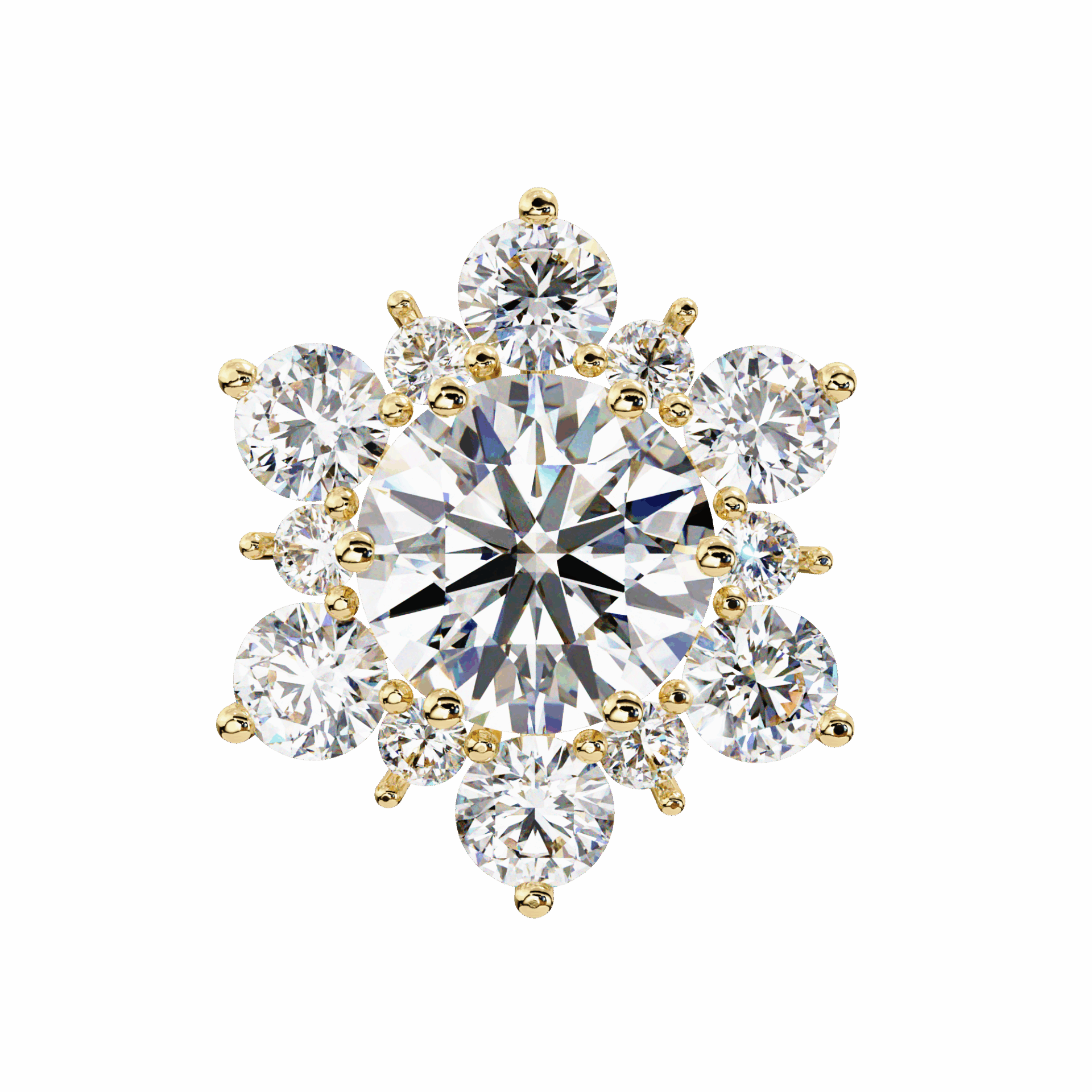 1.5 Carat Minimal Round Trio Stud Earrings in Moissanite | House of Estara
