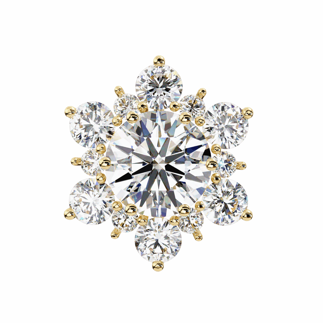 1.5 Carat Minimal Round Trio Stud Earrings in Moissanite | House of Estara