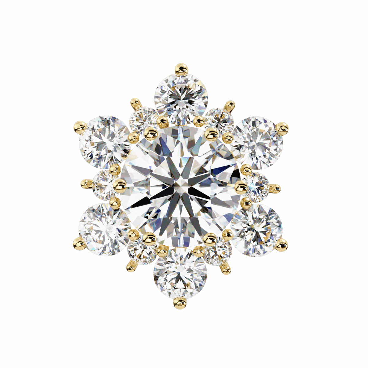 1.5 Carat Minimal Round Trio Stud Earrings in Moissanite | House of Estara