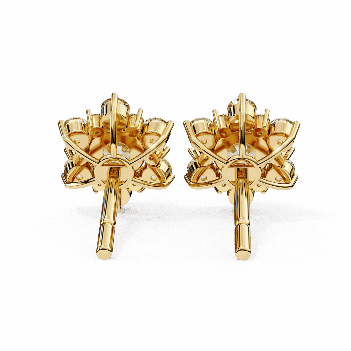 1.5 Carat Minimal Round Trio Stud Earrings in Moissanite | House of Estara