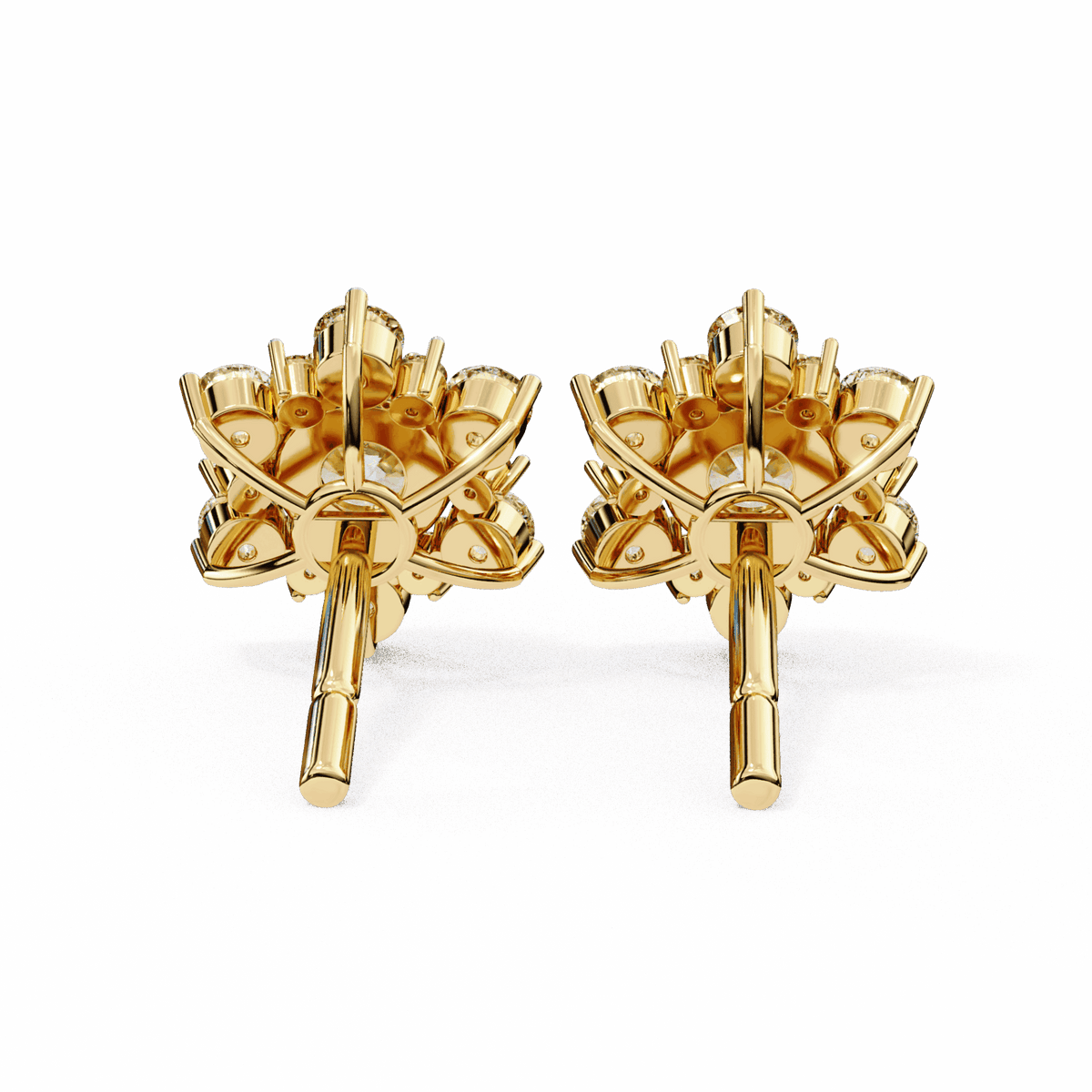 1.5 Carat Minimal Round Trio Stud Earrings in Moissanite | House of Estara