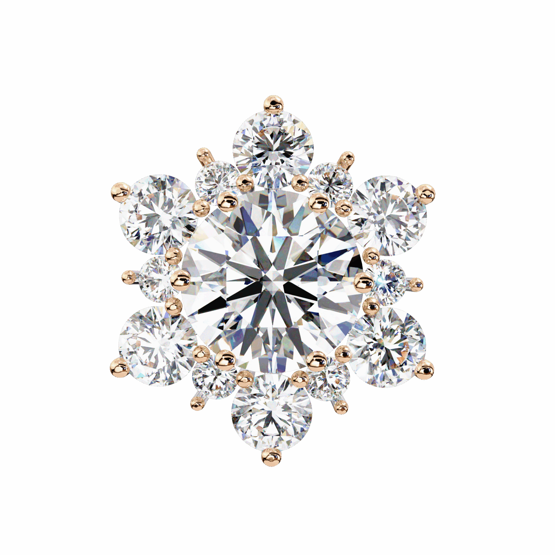 1.5 Carat Minimal Round Trio Stud Earrings in Moissanite | House of Estara