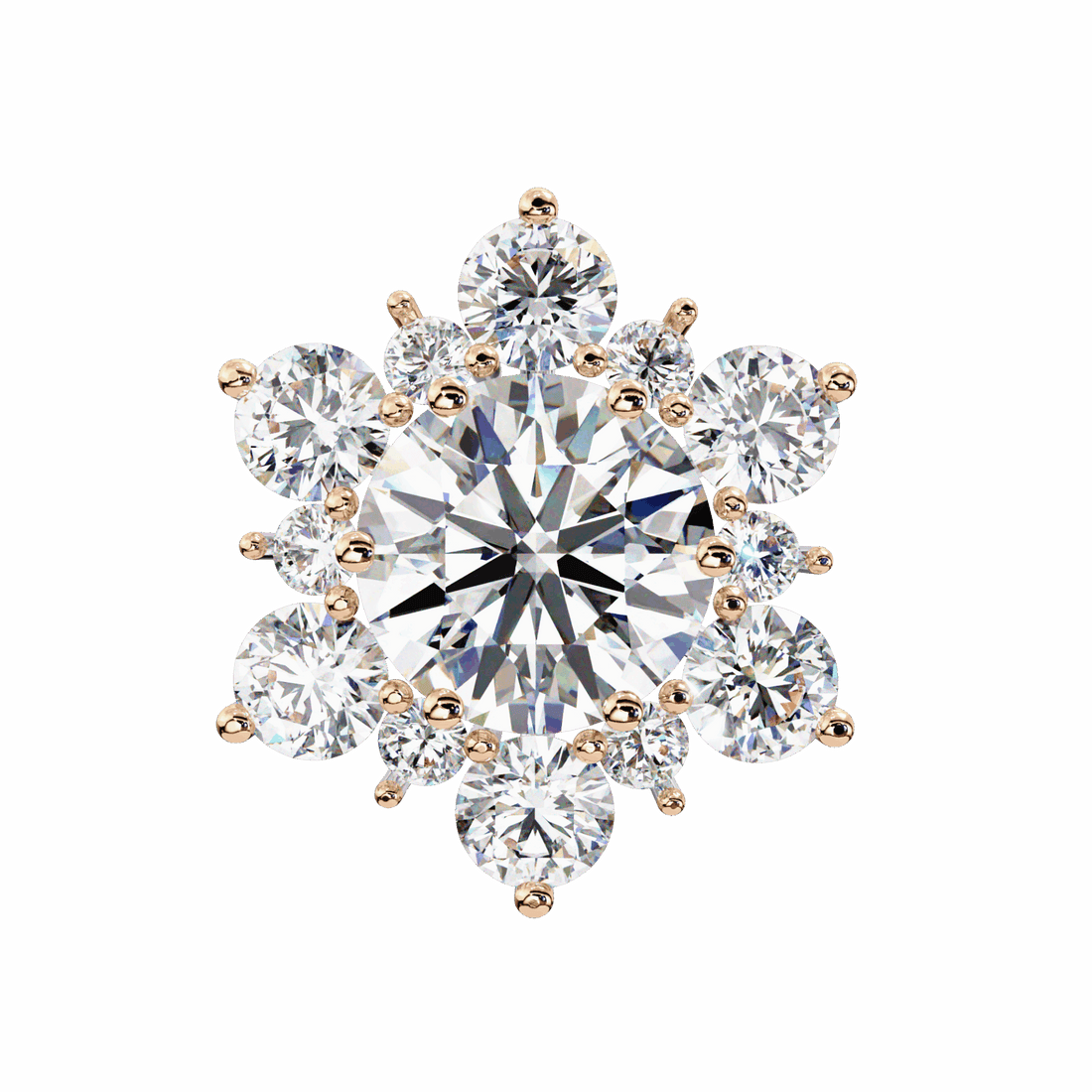 1.5 Carat Minimal Round Trio Stud Earrings in Moissanite | House of Estara