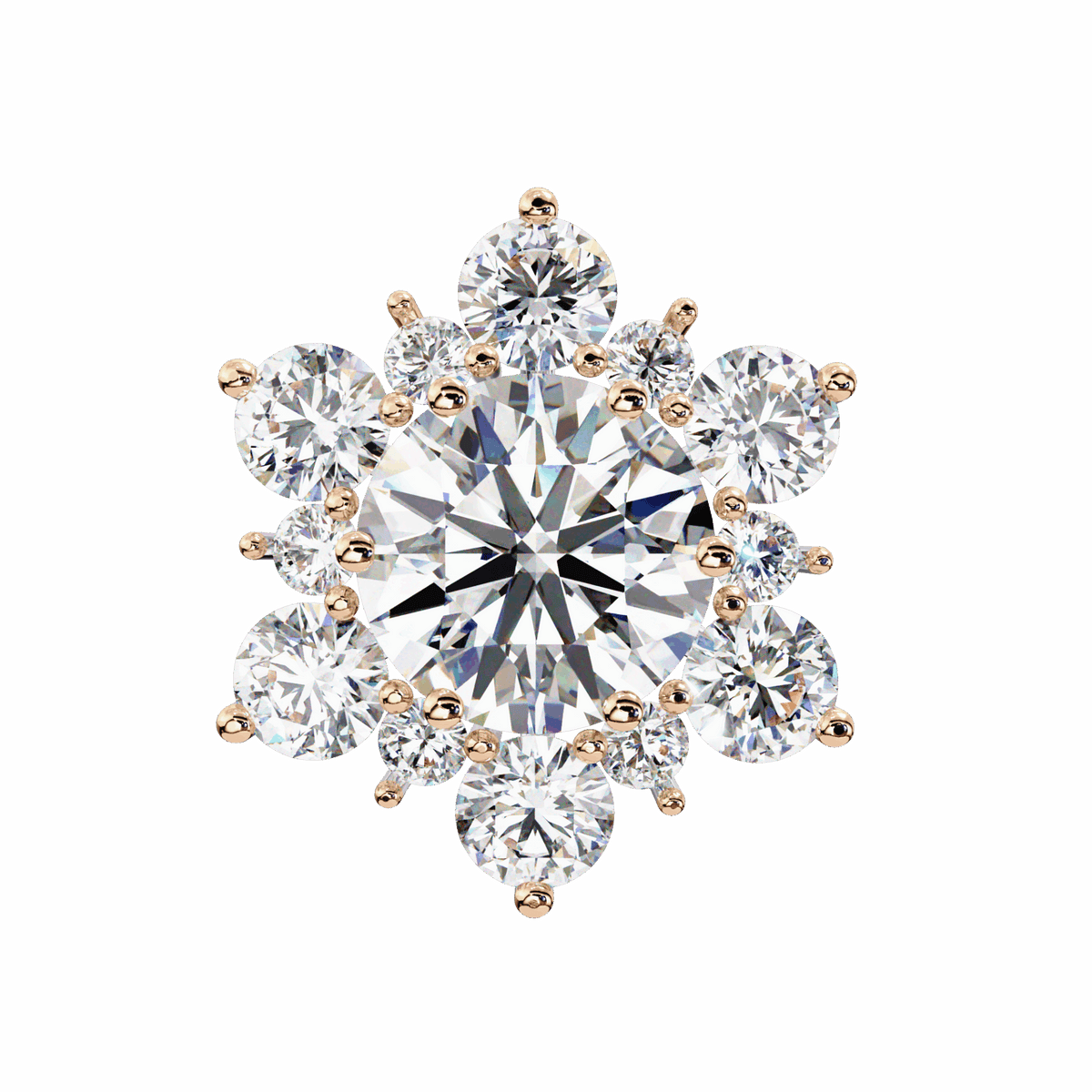 1.5 Carat Minimal Round Trio Stud Earrings in Moissanite | House of Estara