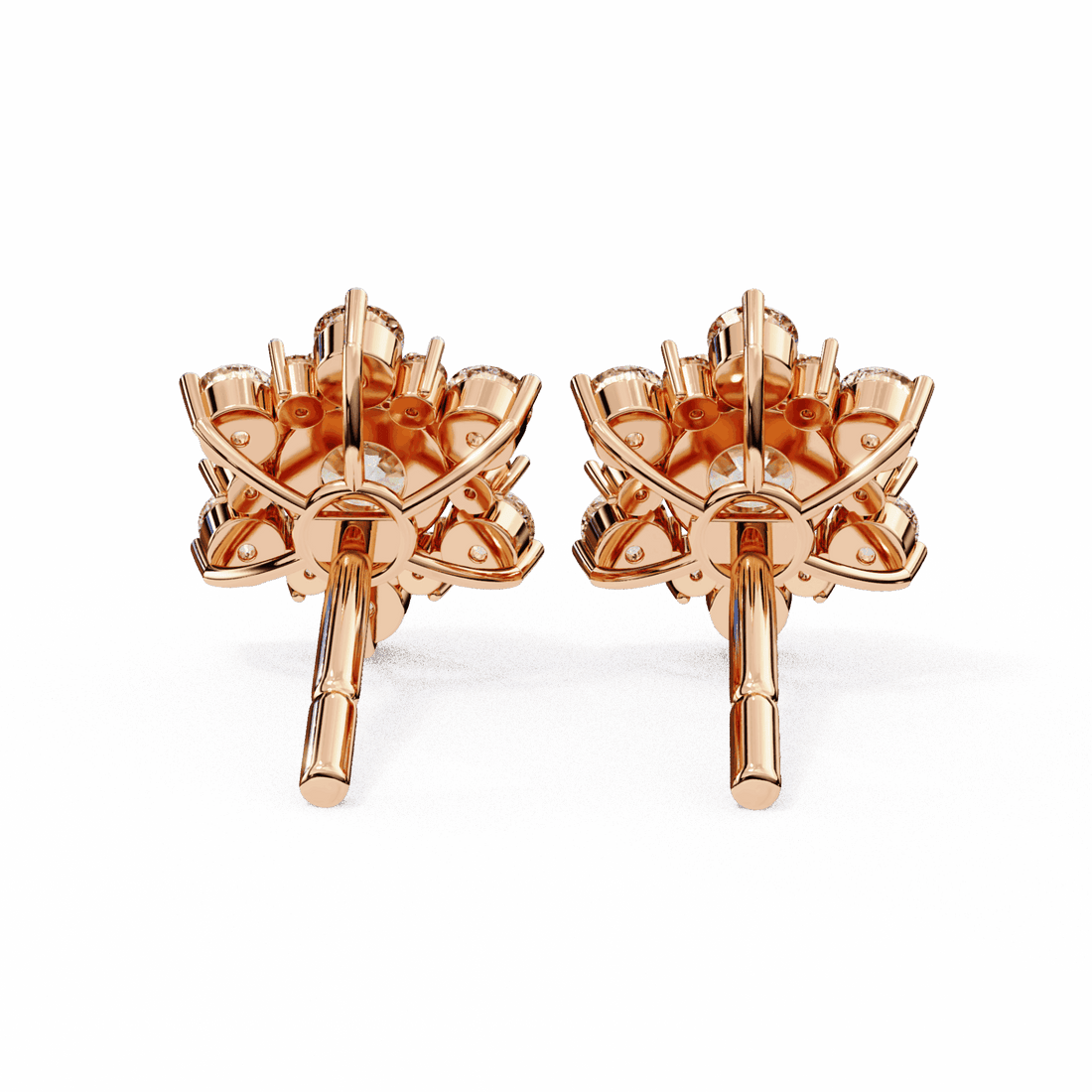 1.5 Carat Minimal Round Trio Stud Earrings in Moissanite | House of Estara