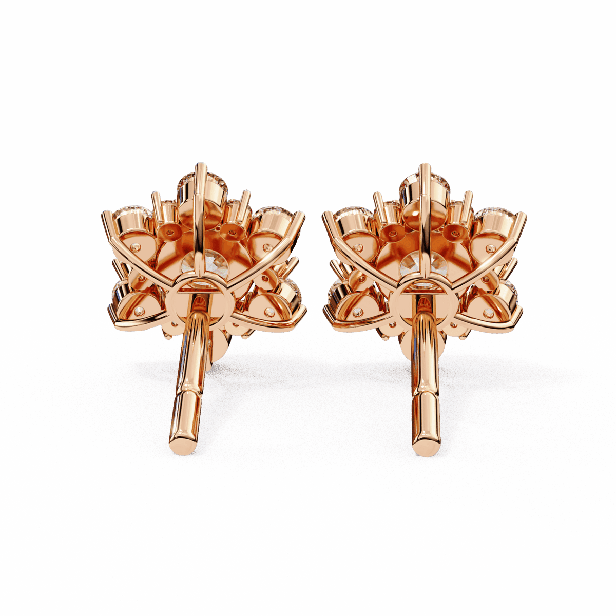 1.5 Carat Minimal Round Trio Stud Earrings in Moissanite | House of Estara