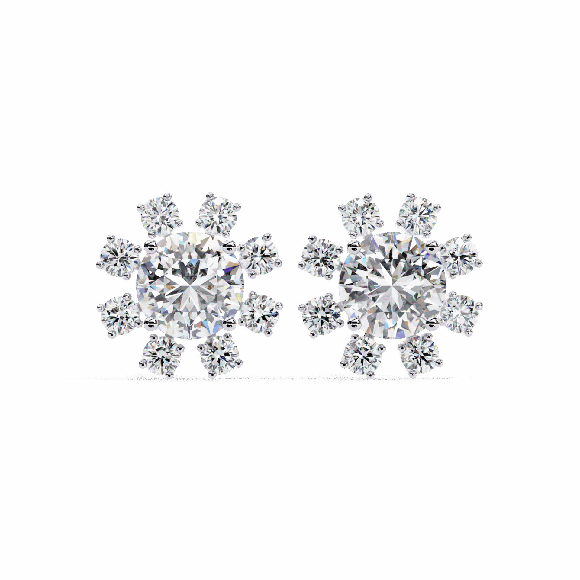 1.25 Carat Modern Round Duo Stud Earrings in Moissanite | House of Estara