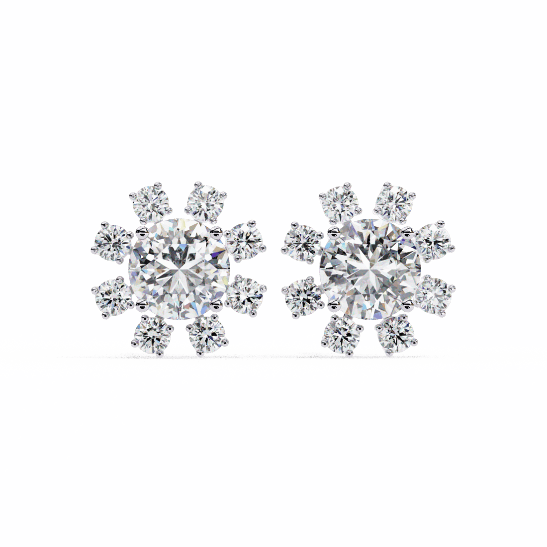 1.25 Carat Modern Round Duo Stud Earrings in Moissanite | House of Estara
