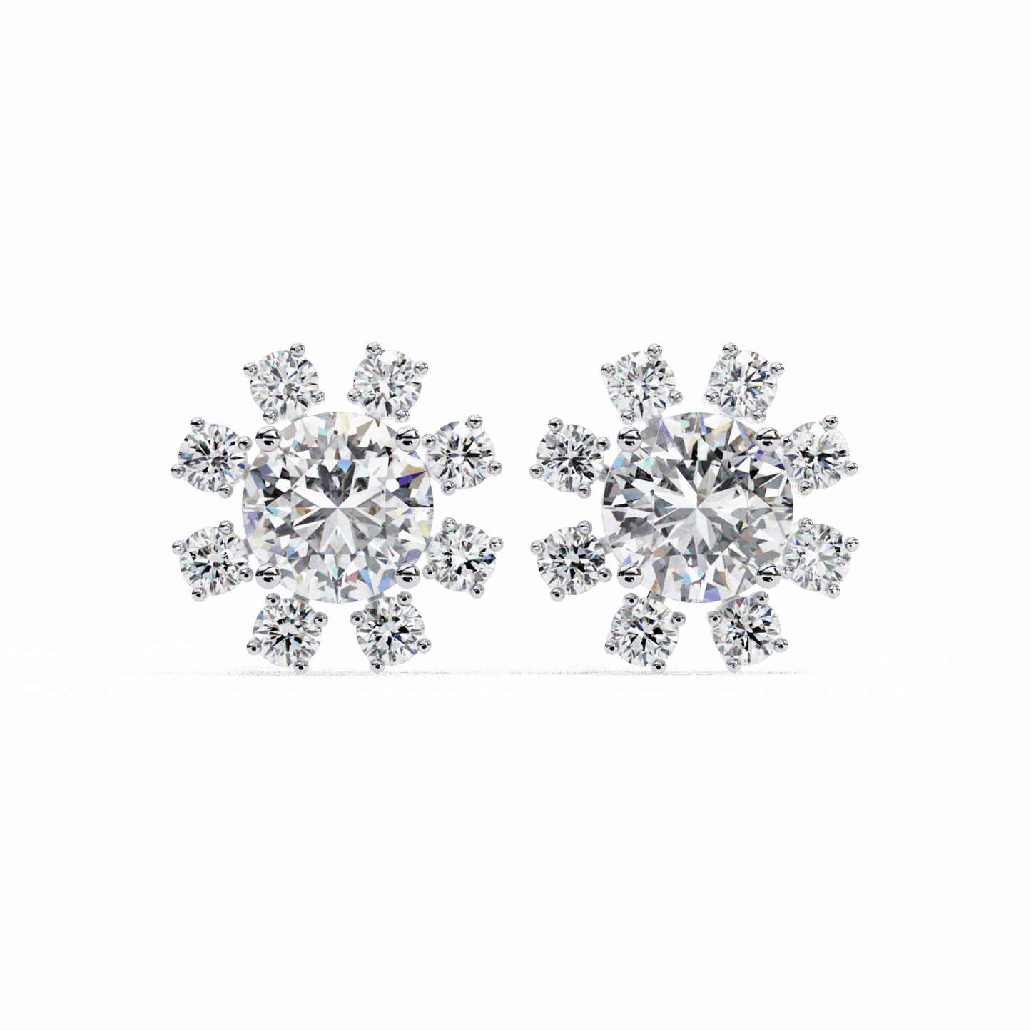 1.25 Carat Modern Round Duo Stud Earrings in Moissanite | House of Estara