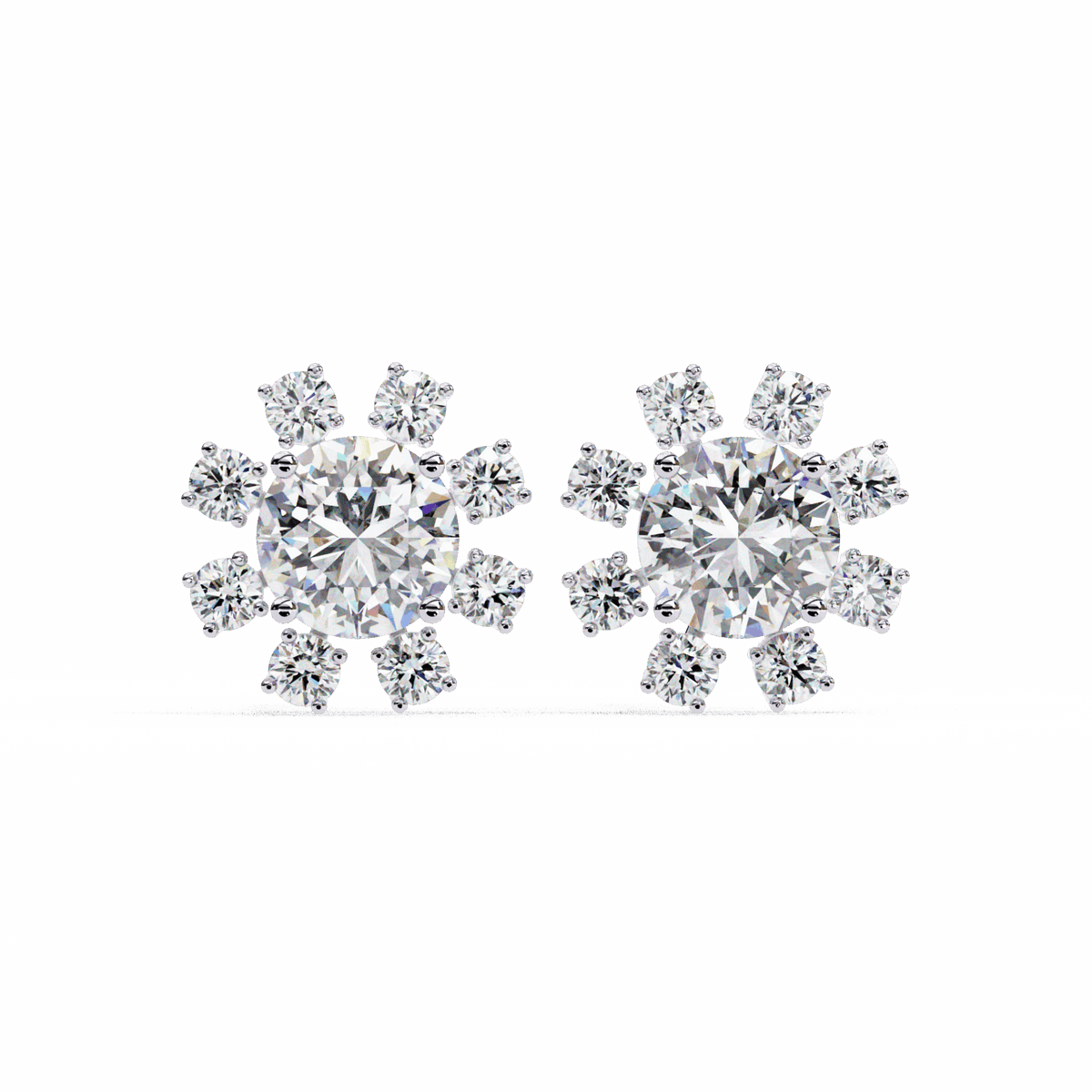 1.25 Carat Modern Round Duo Stud Earrings in Moissanite | House of Estara