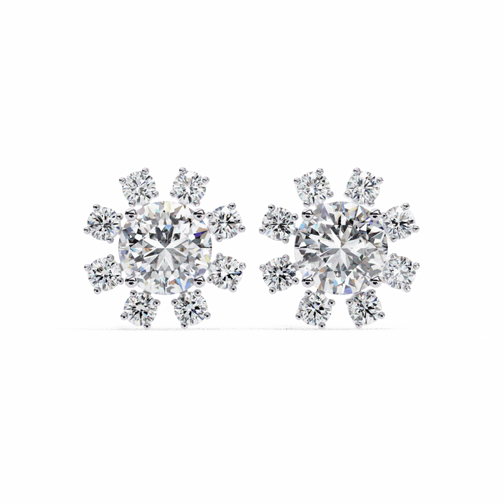 1.25 Carat Modern Round Duo Stud Earrings in Moissanite | House of Estara