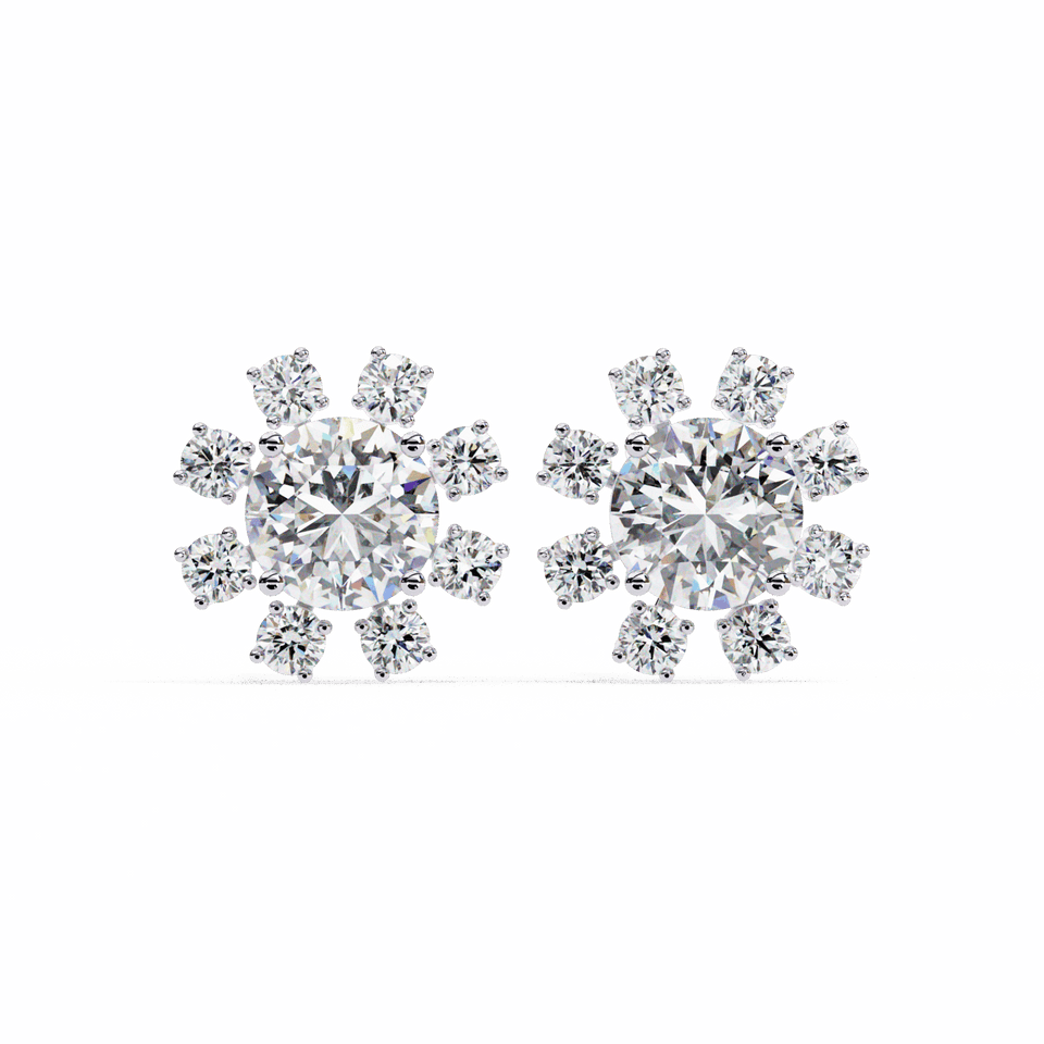 Modern Round Duo Stud Earrings