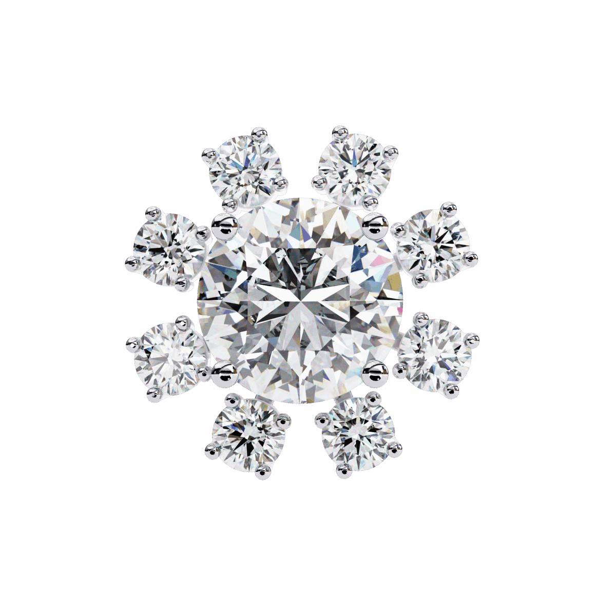 1.25 Carat Modern Round Duo Stud Earrings in Moissanite | House of Estara