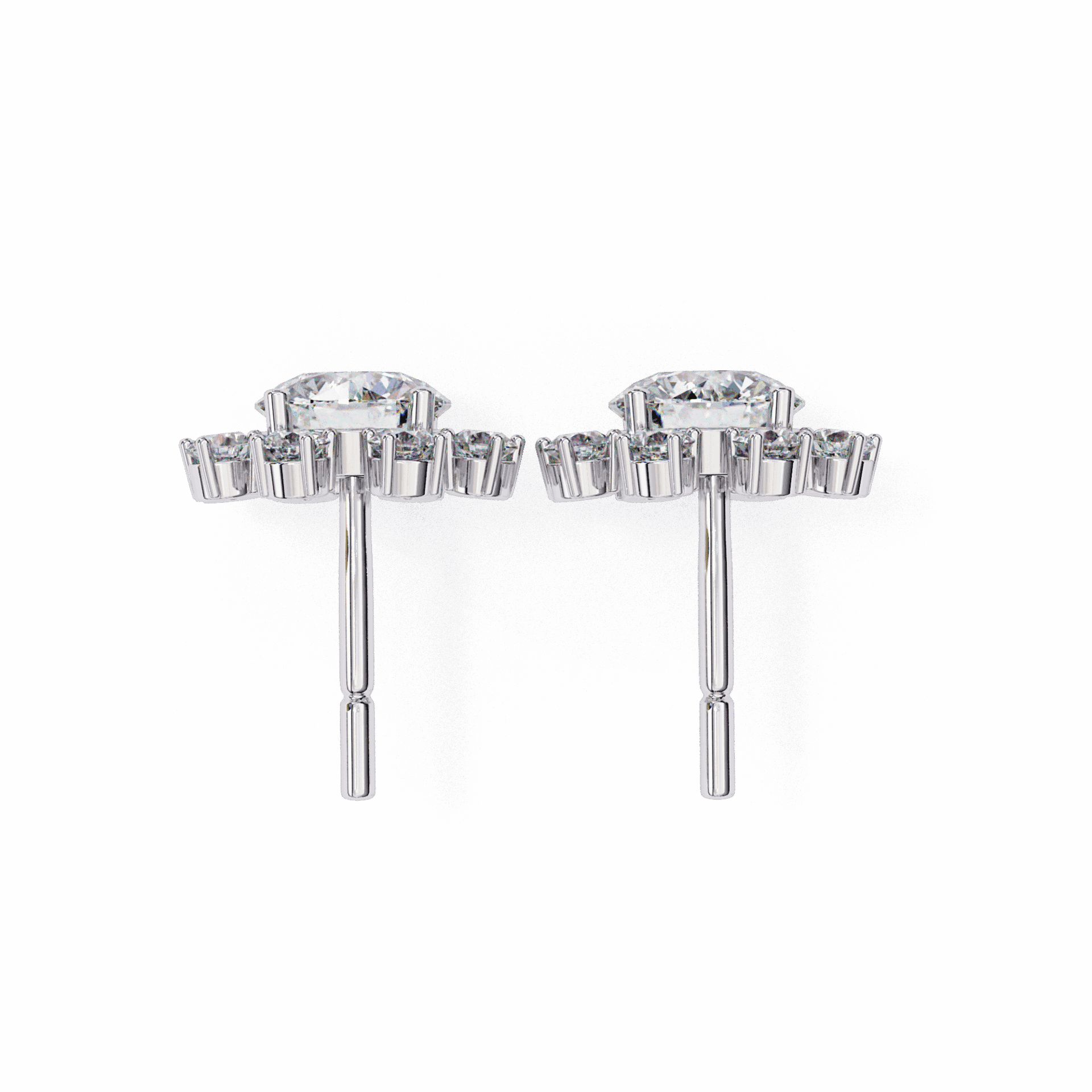 1.25 Carat Modern Round Duo Stud Earrings in Moissanite | House of Estara