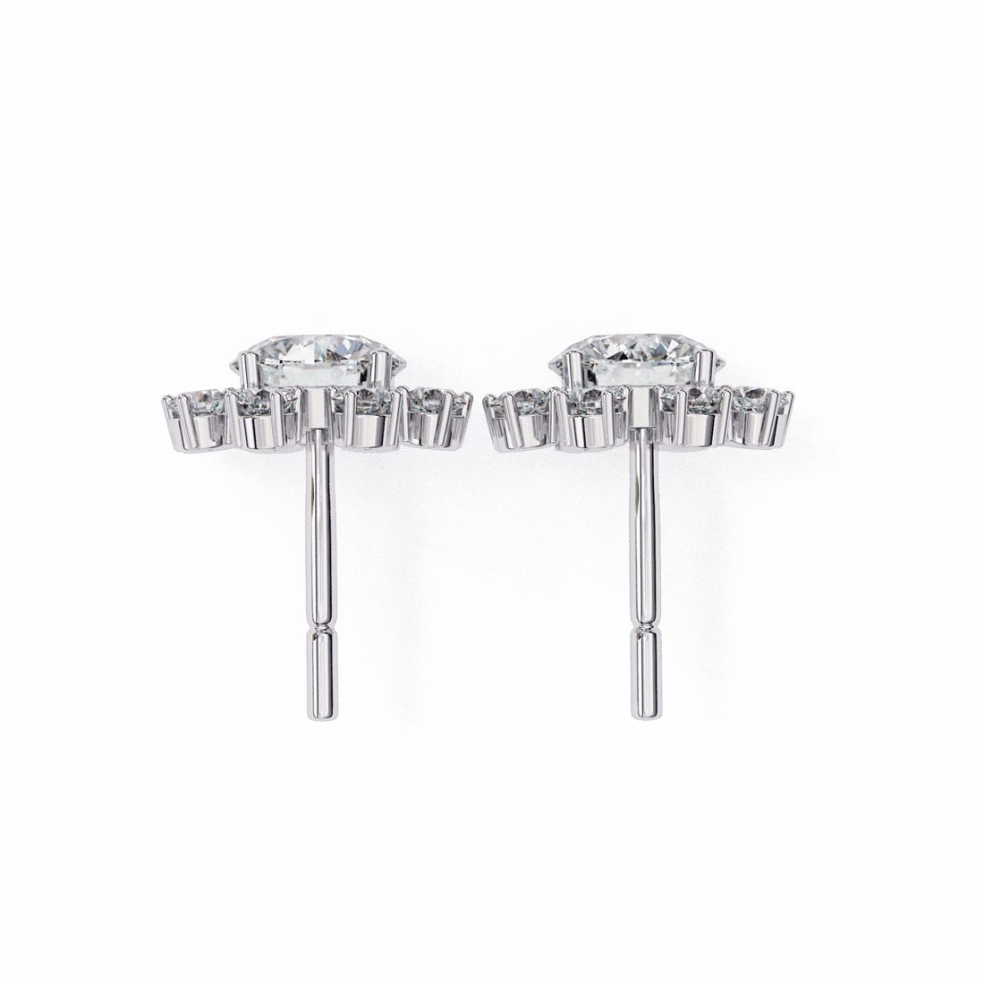 1.25 Carat Modern Round Duo Stud Earrings in Moissanite | House of Estara
