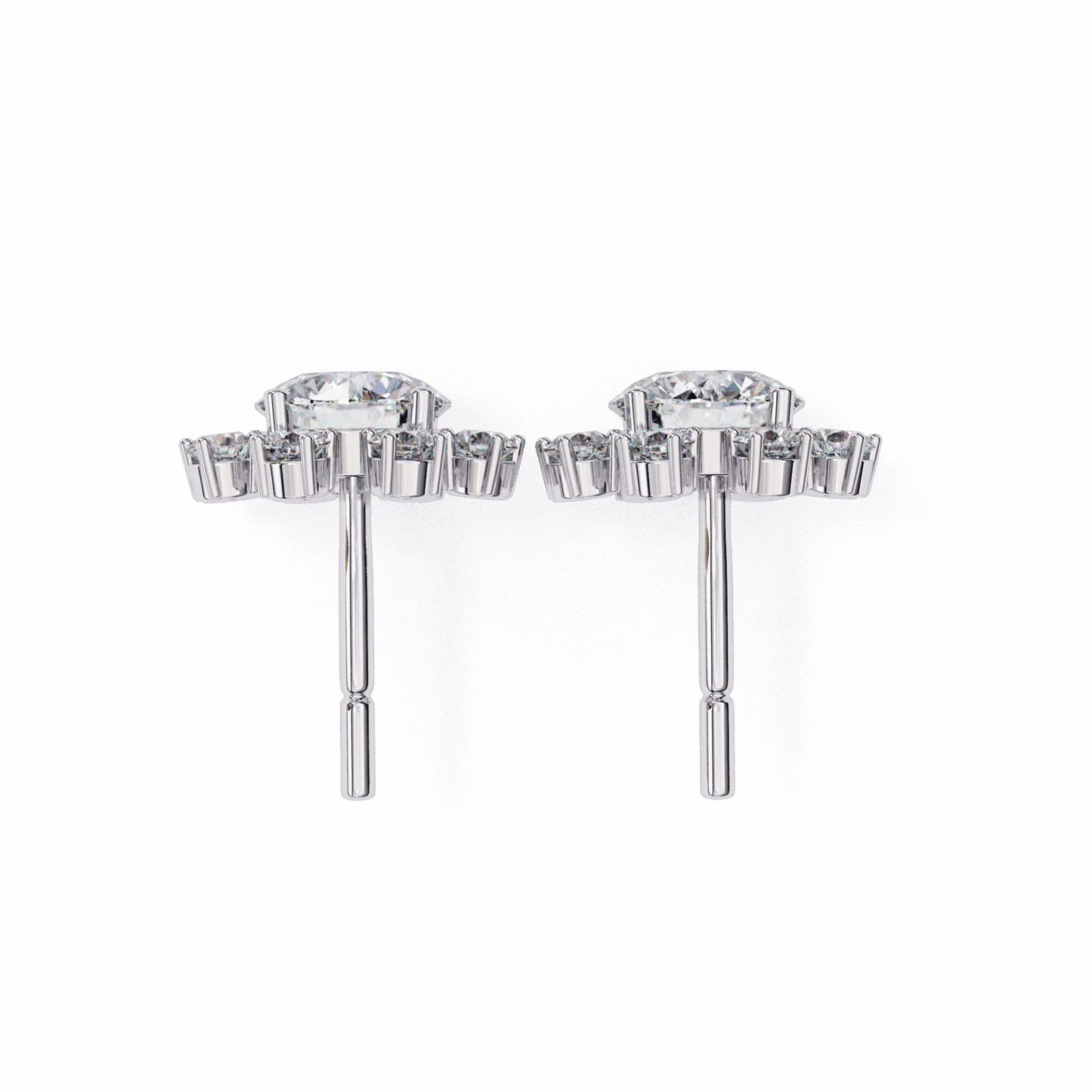 1.25 Carat Modern Round Duo Stud Earrings in Moissanite | House of Estara