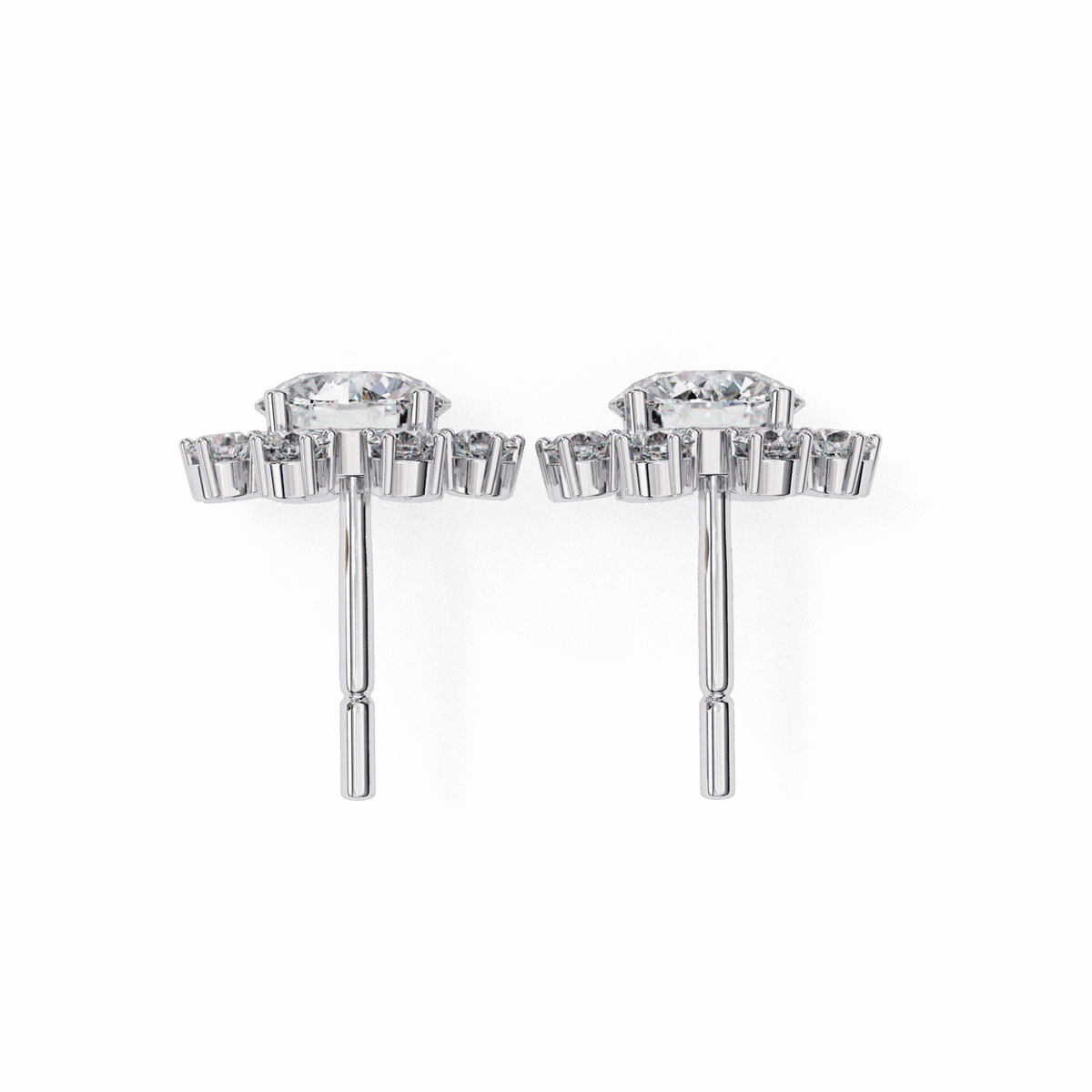 1.25 Carat Modern Round Duo Stud Earrings in Moissanite | House of Estara
