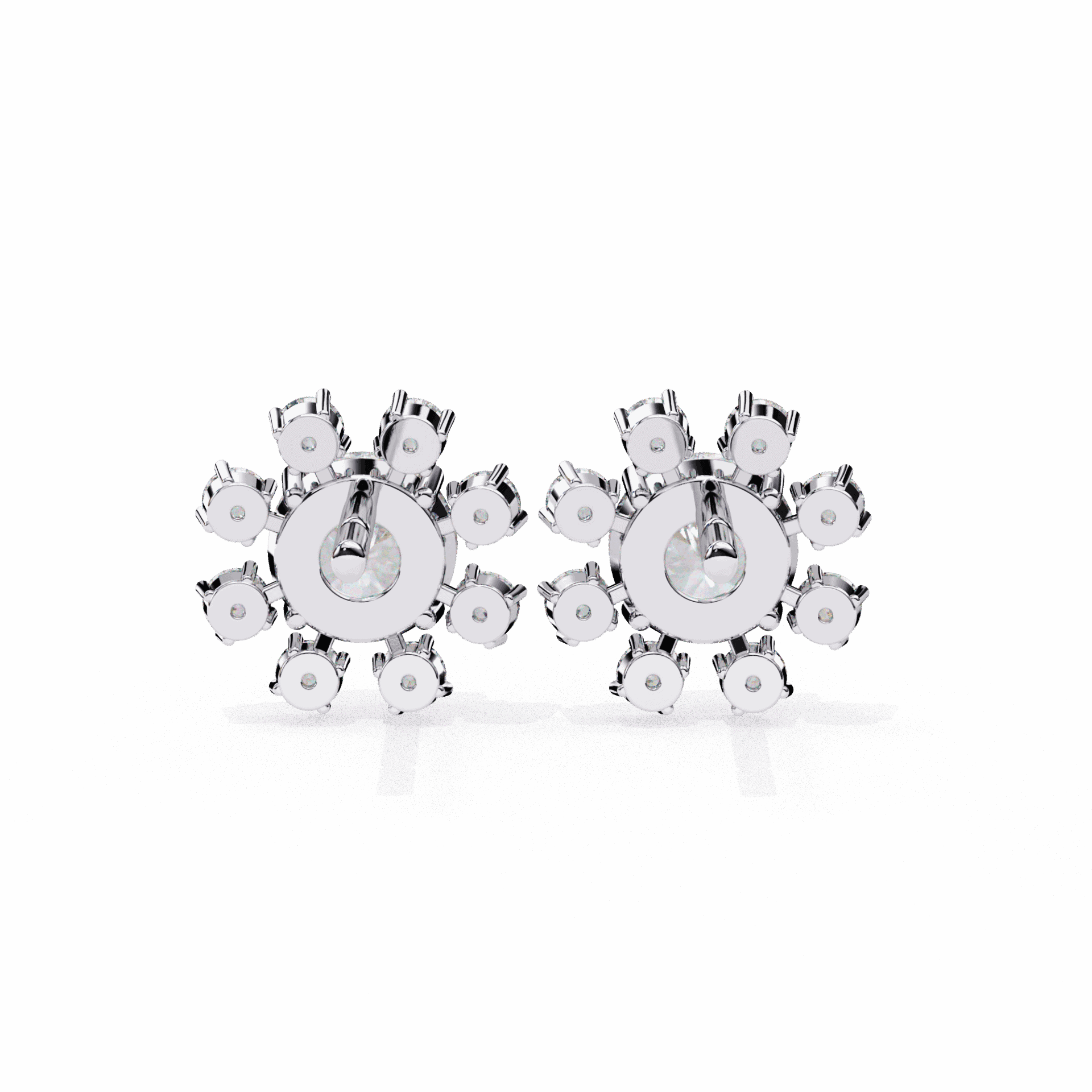 1.25 Carat Modern Round Duo Stud Earrings in Moissanite | House of Estara