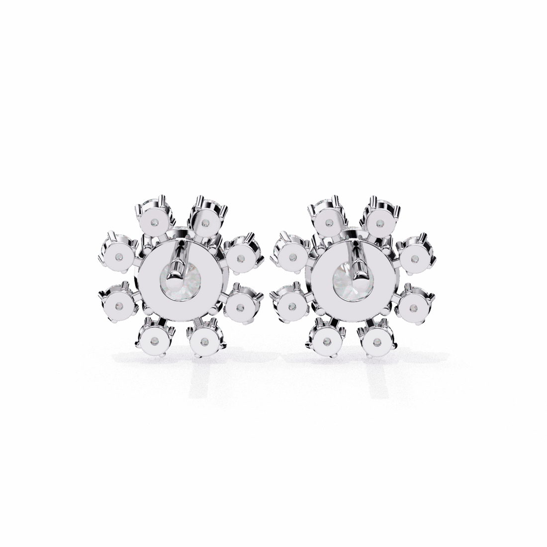1.25 Carat Modern Round Duo Stud Earrings in Moissanite | House of Estara