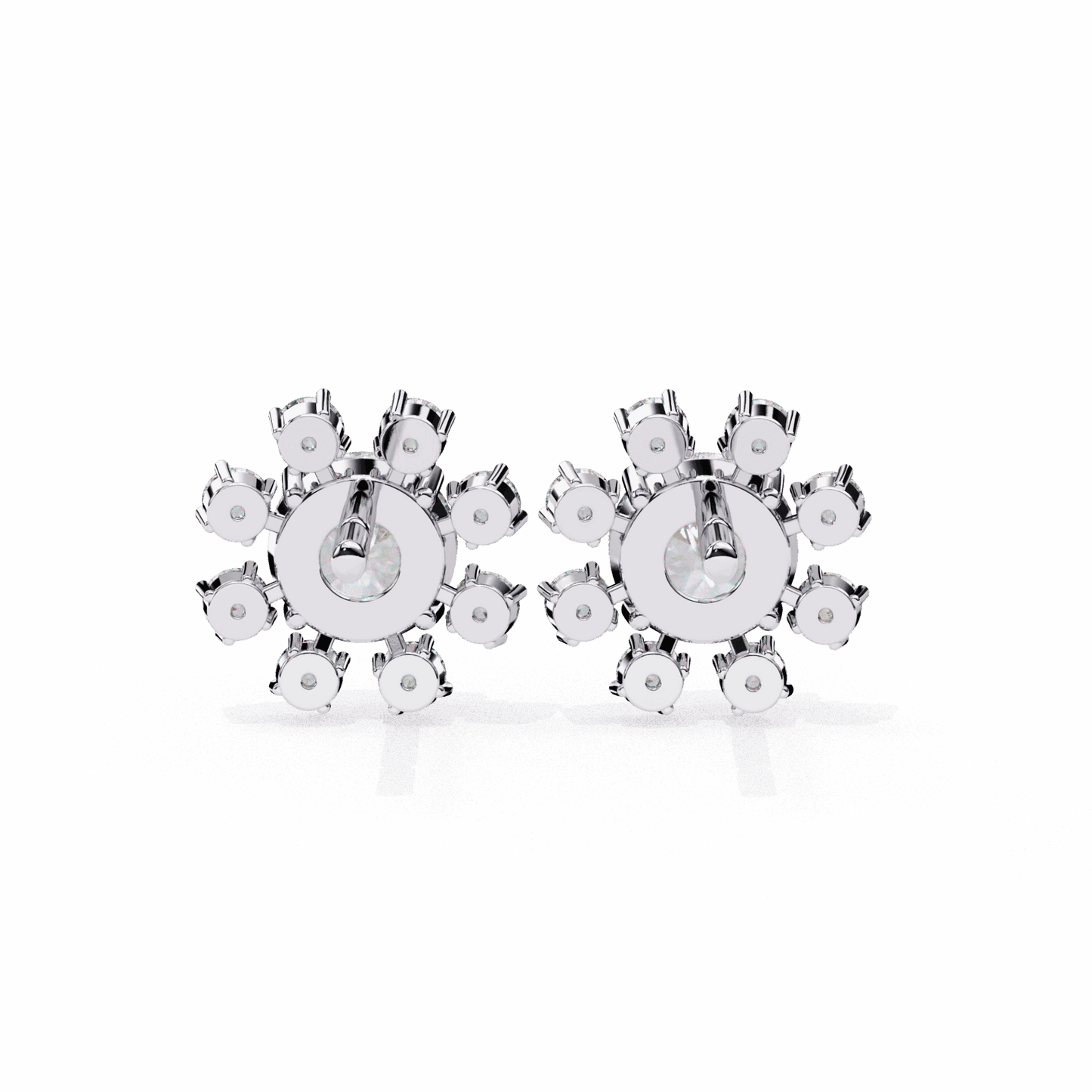 1.25 Carat Modern Round Duo Stud Earrings in Moissanite | House of Estara