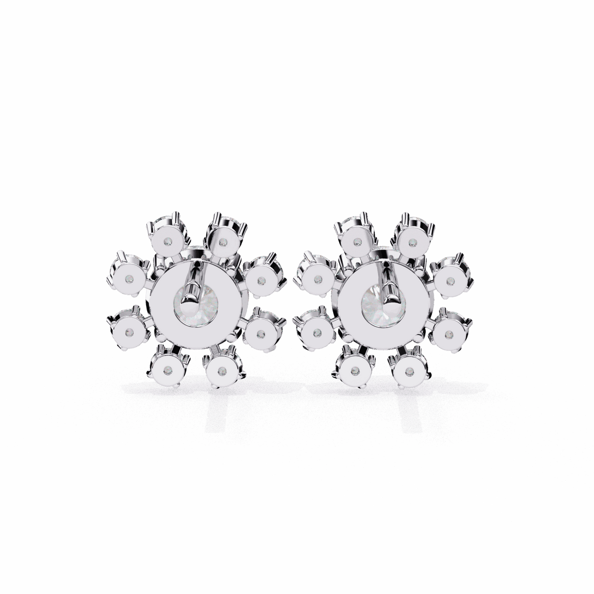 1.25 Carat Modern Round Duo Stud Earrings in Moissanite | House of Estara