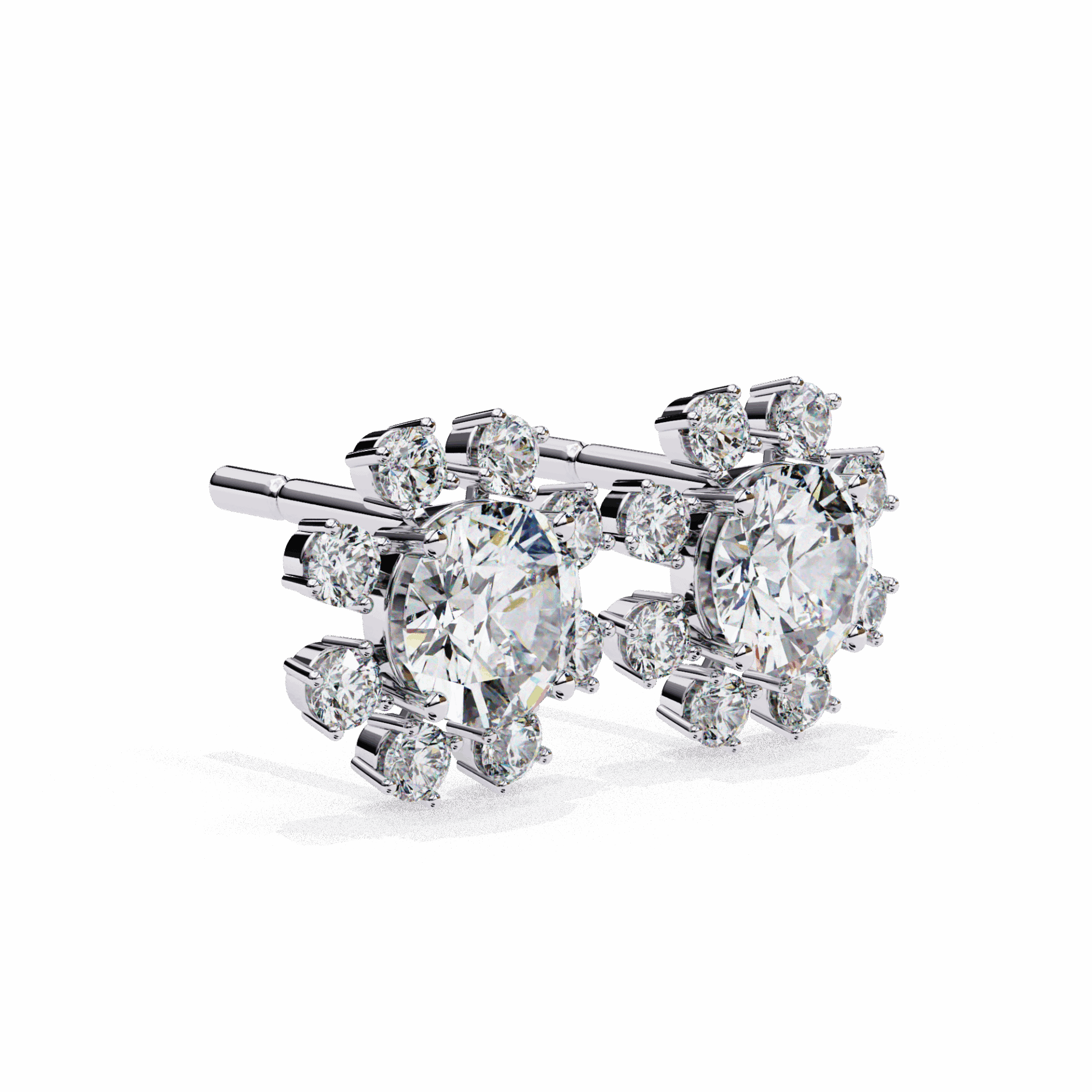 1.25 Carat Modern Round Duo Stud Earrings in Moissanite | House of Estara