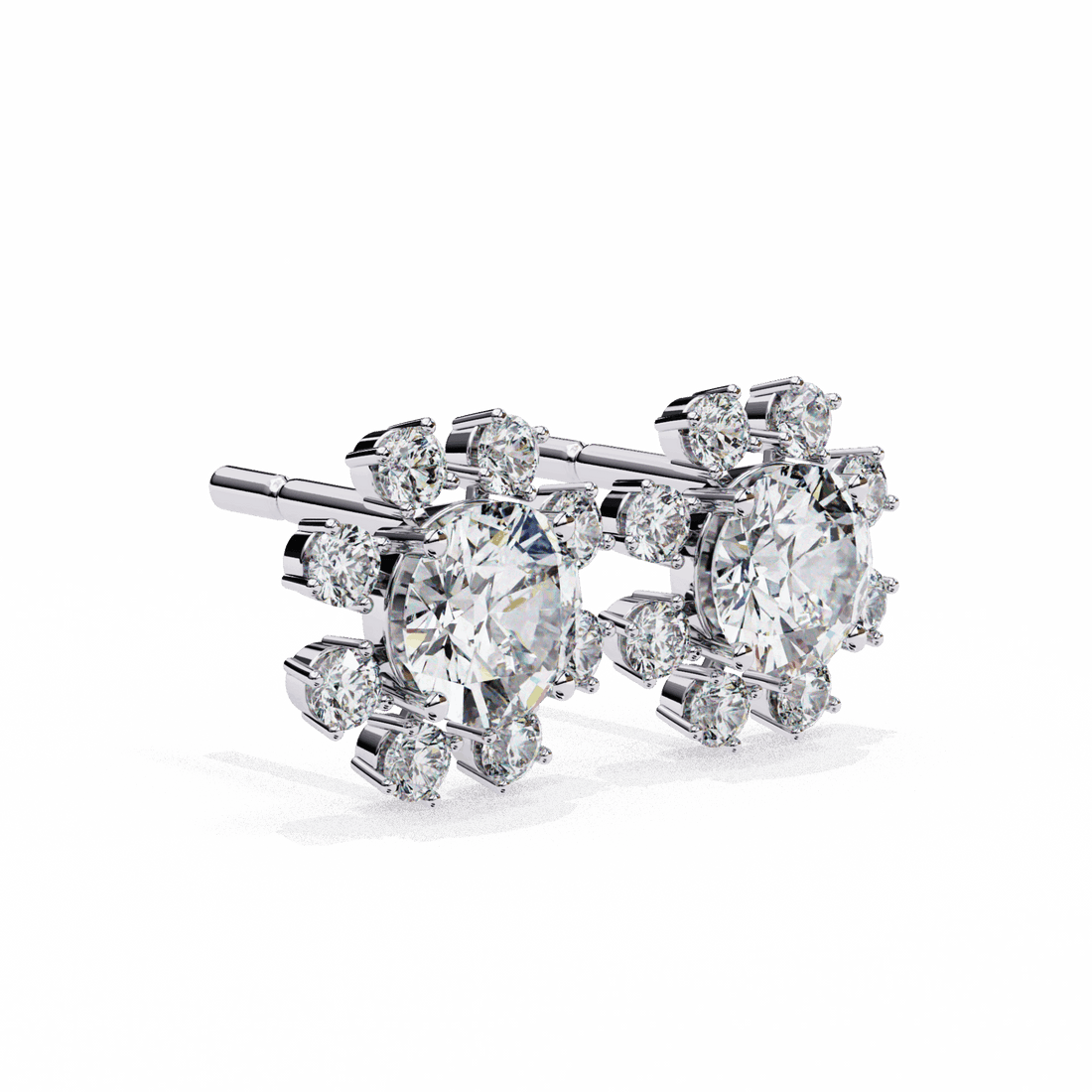 1.25 Carat Modern Round Duo Stud Earrings in Moissanite | House of Estara
