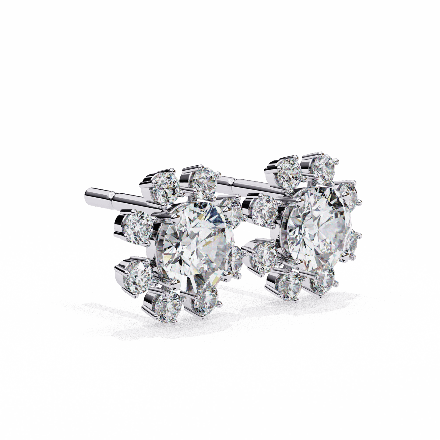 1.25 Carat Modern Round Duo Stud Earrings in Moissanite | House of Estara