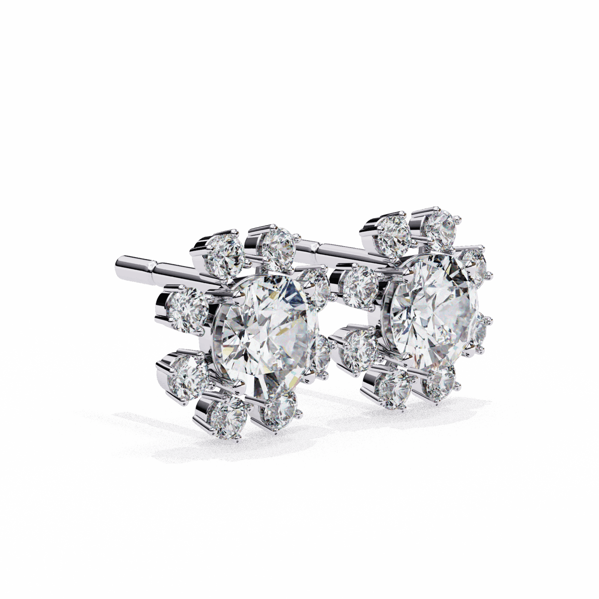 1.25 Carat Modern Round Duo Stud Earrings in Moissanite | House of Estara