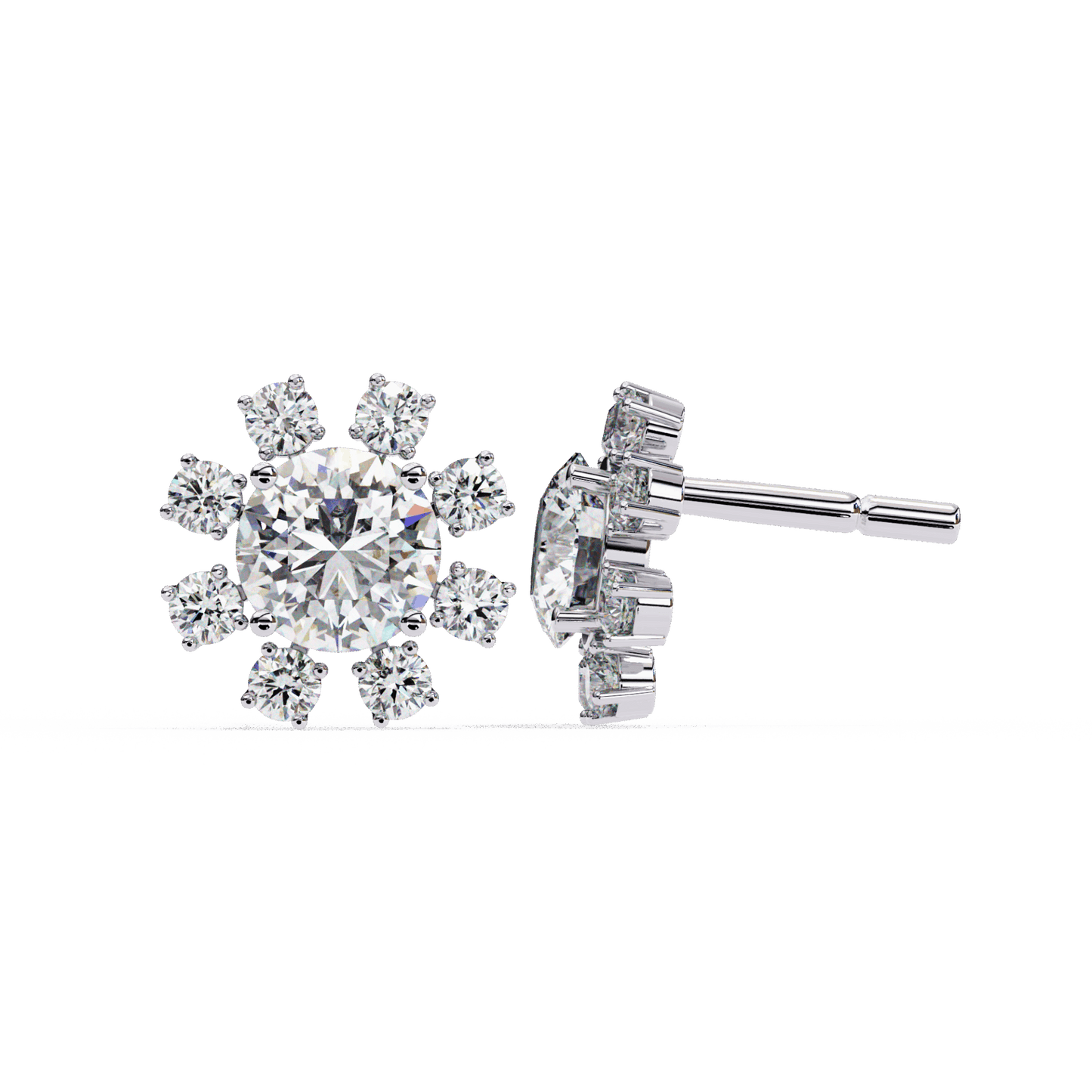 1.25 Carat Modern Round Duo Stud Earrings in Moissanite | House of Estara