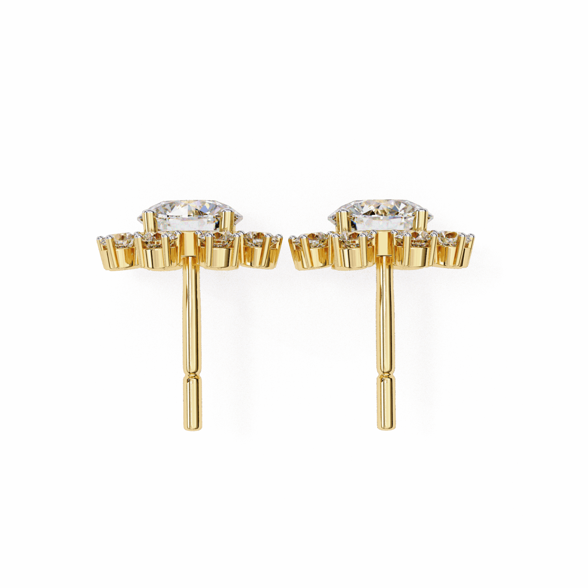 1.25 Carat Modern Round Duo Stud Earrings in Moissanite | House of Estara