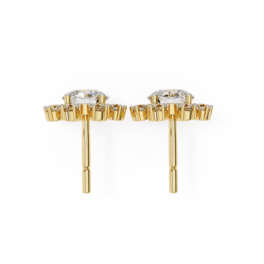 1.25 Carat Modern Round Duo Stud Earrings in Moissanite | House of Estara