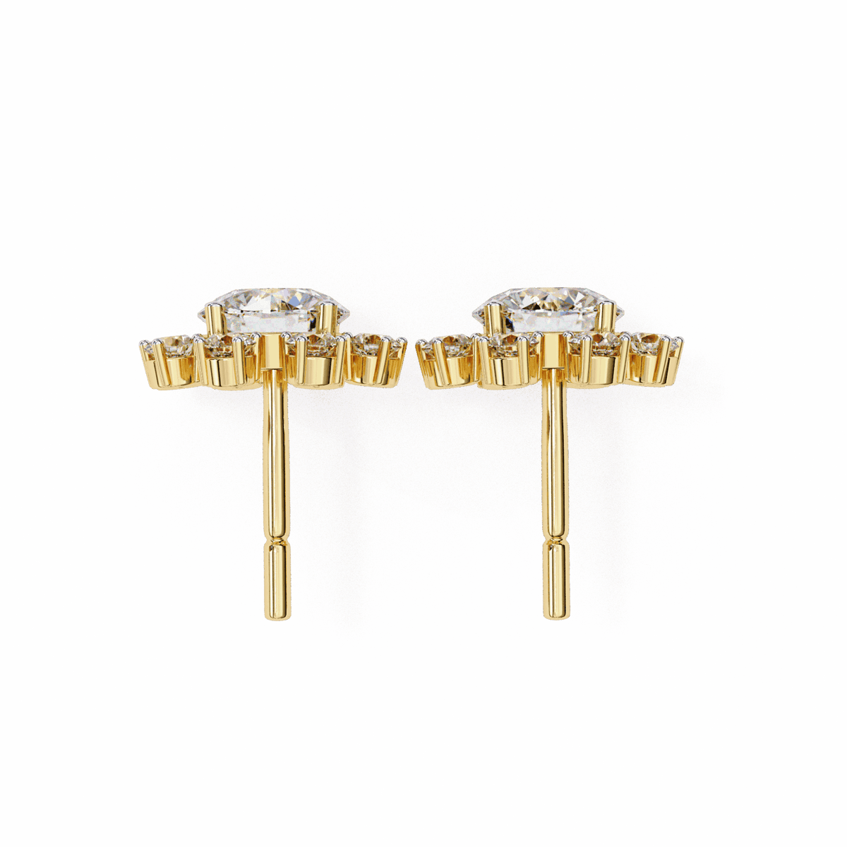 1.25 Carat Modern Round Duo Stud Earrings in Moissanite | House of Estara