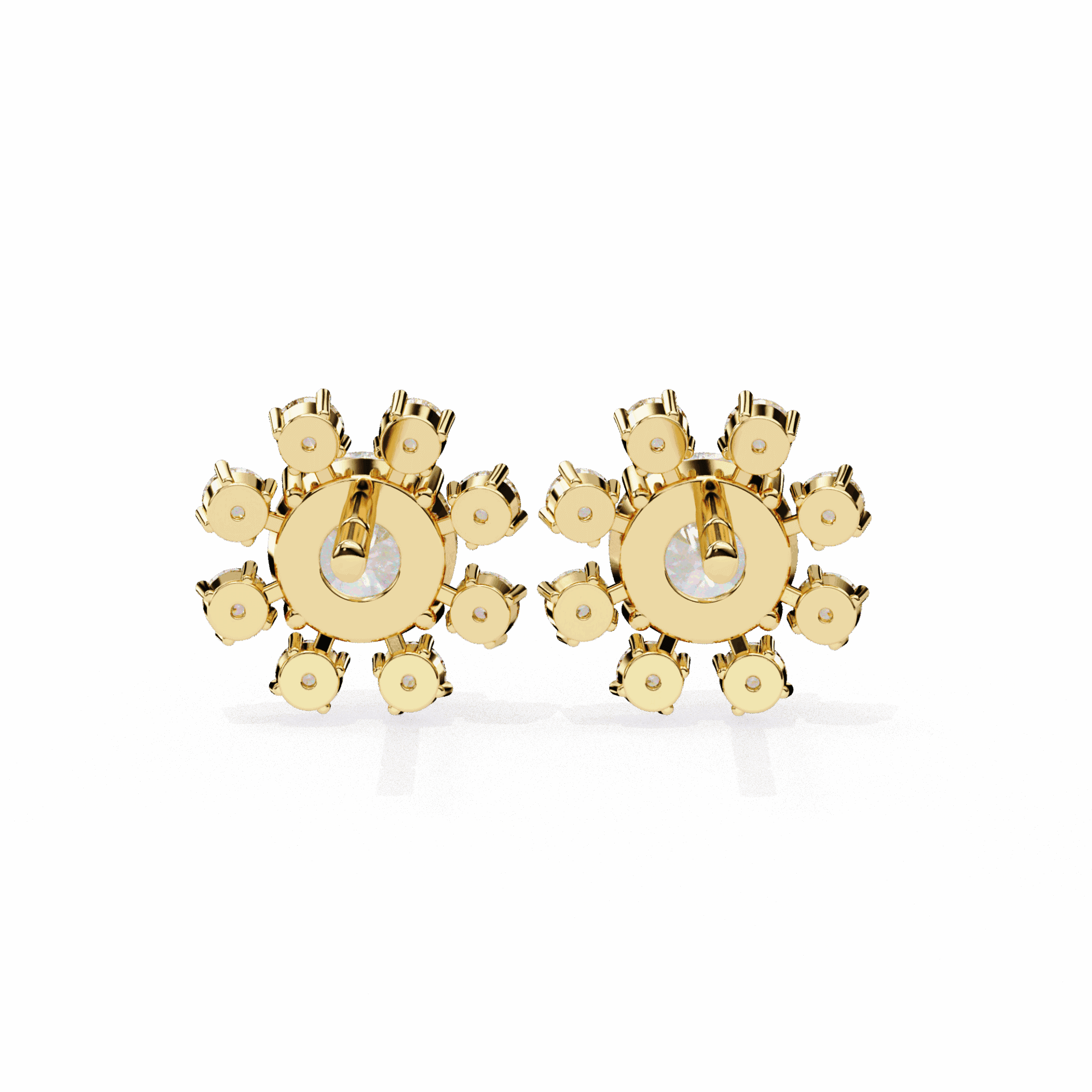 1.25 Carat Modern Round Duo Stud Earrings in Moissanite | House of Estara