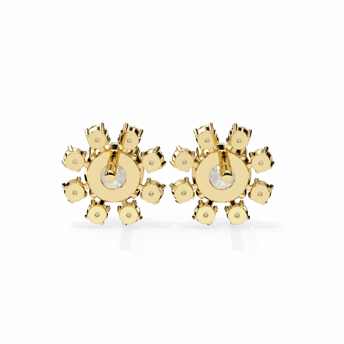 1.25 Carat Modern Round Duo Stud Earrings in Moissanite | House of Estara